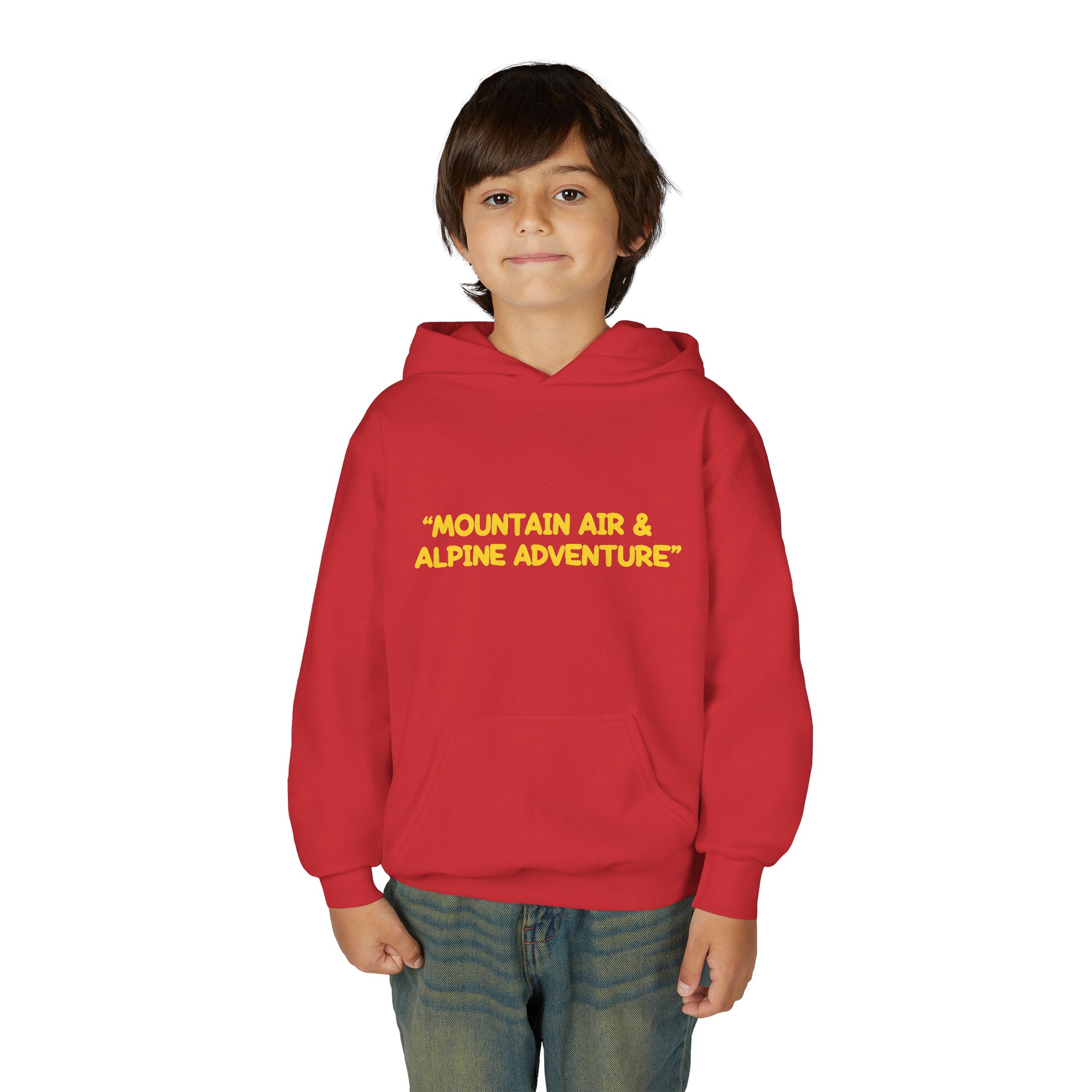 Youth Hoodie(Gildan) – "Mountain Air-Alpine Adventure" (Design Sitcom-Line)