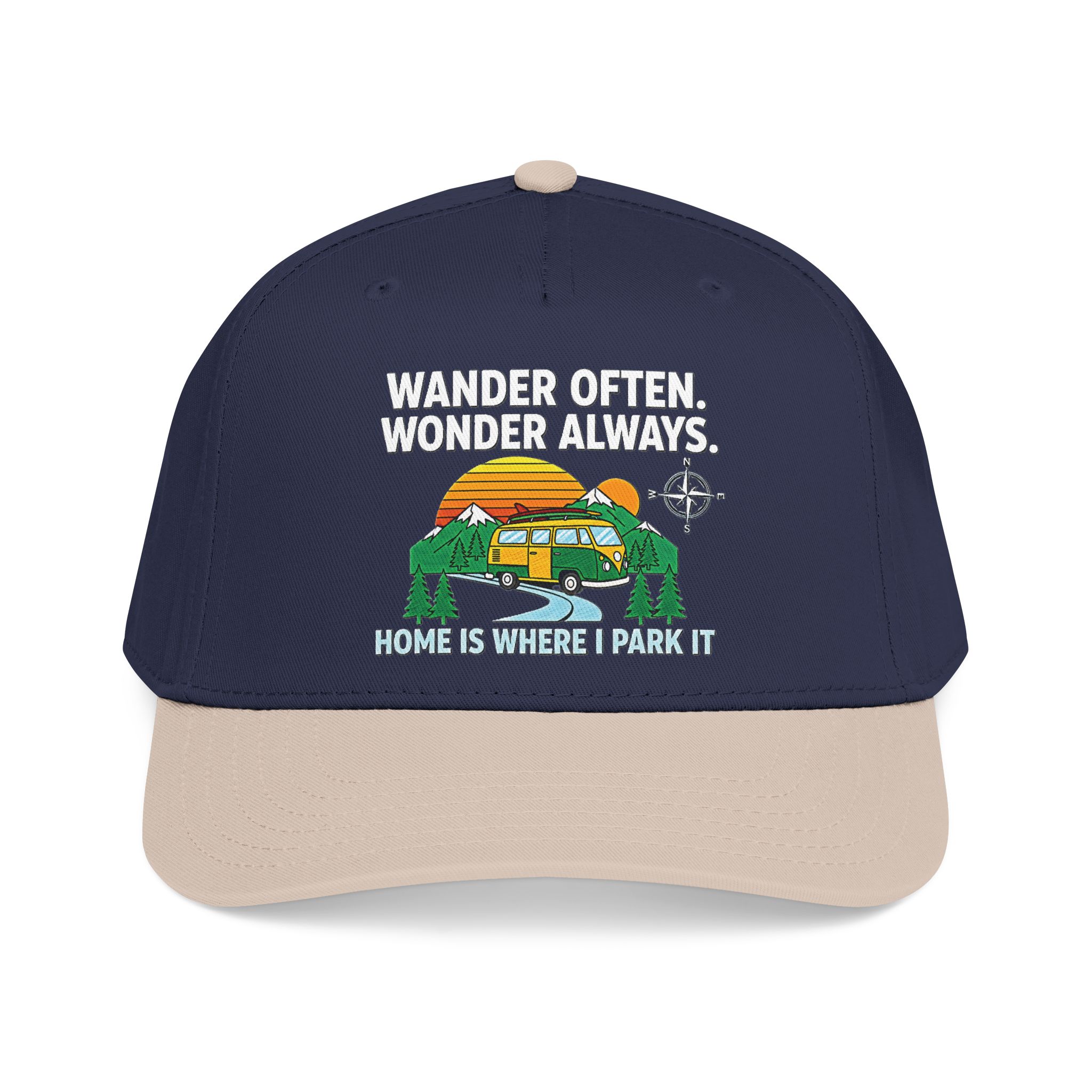 Baseball Cap — "Fueled by Exploration" Adventure Is My Compass Camper Hat