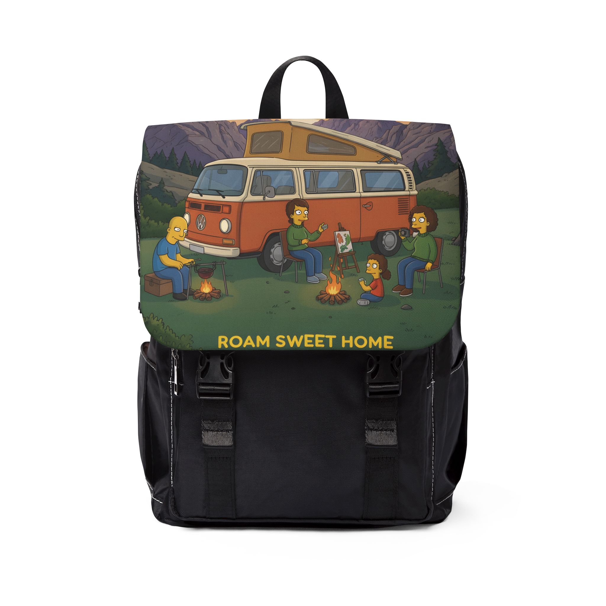 Unisex Casual Shoulder Backpack — "Roam Sweet Home" Design Sitcom-Line