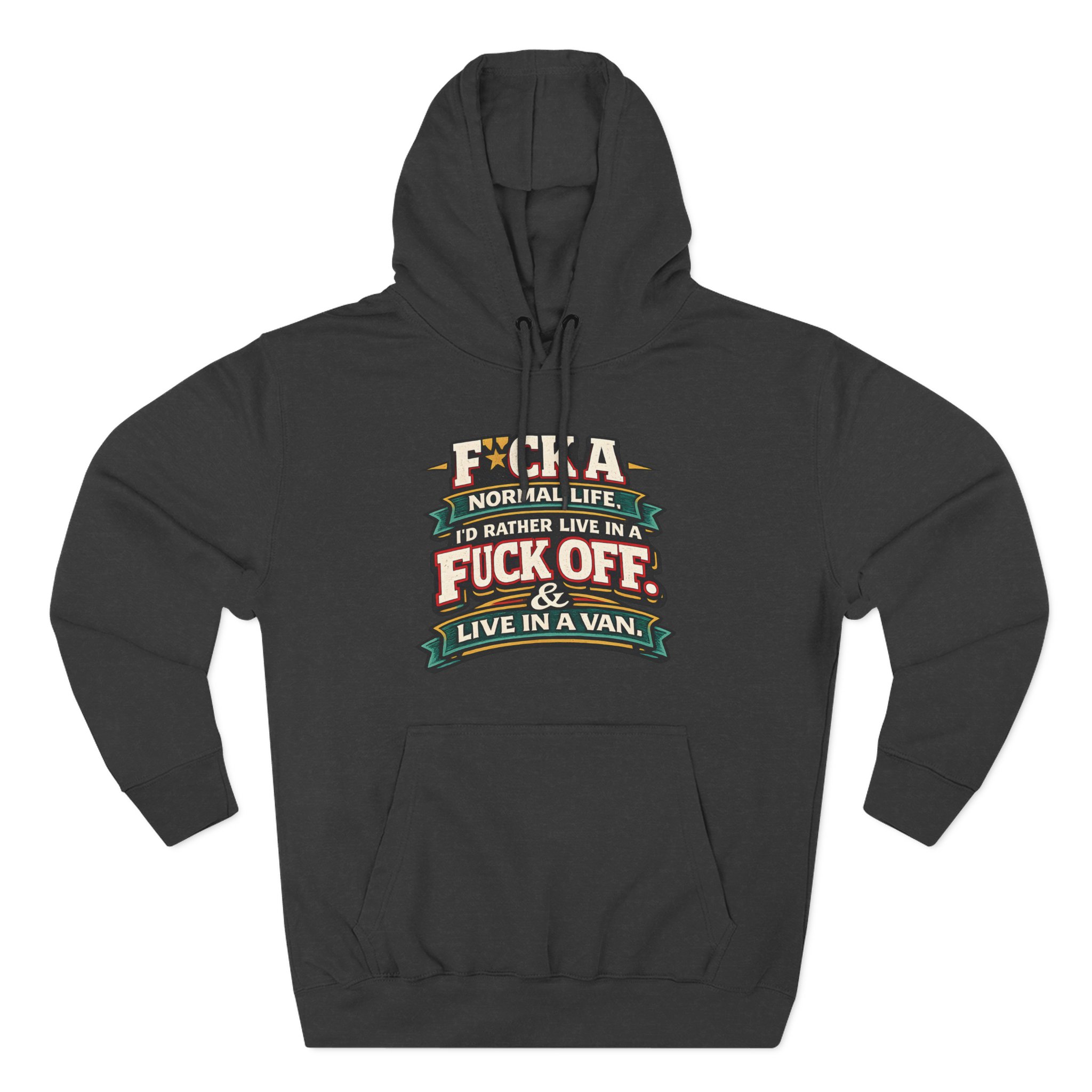9269030290957866846_2048.jpeg Three-Panel Fleece Hoodie - "Fuck A Normal Life" Design F**K-Line