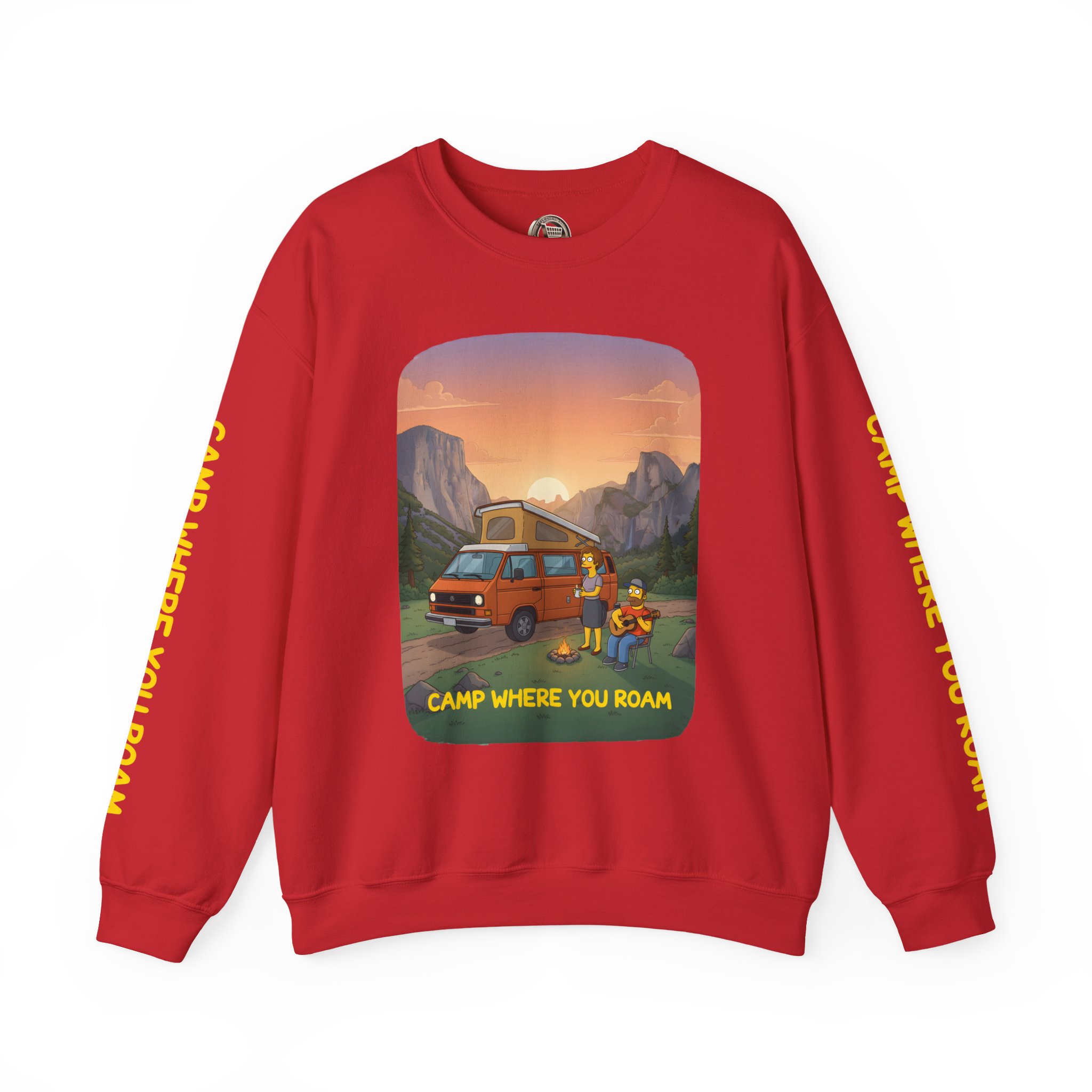 Unisex Heavy Blend™ Crewneck Sweatshirt — "Camp Where You Roam" Design Sitcom-Line