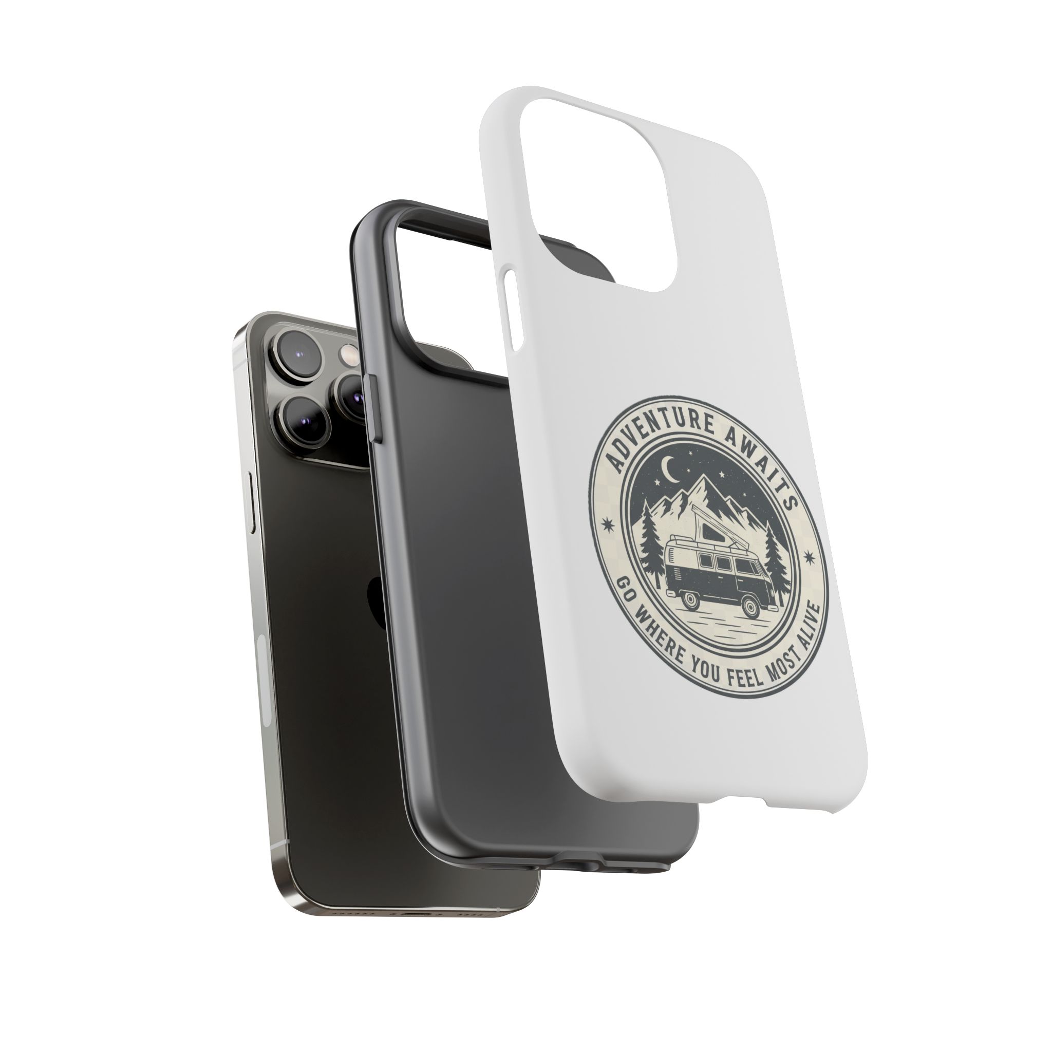 Phone Case — "Adventure Awaits-Go Where You Feel Most Alive" Camper Van Design