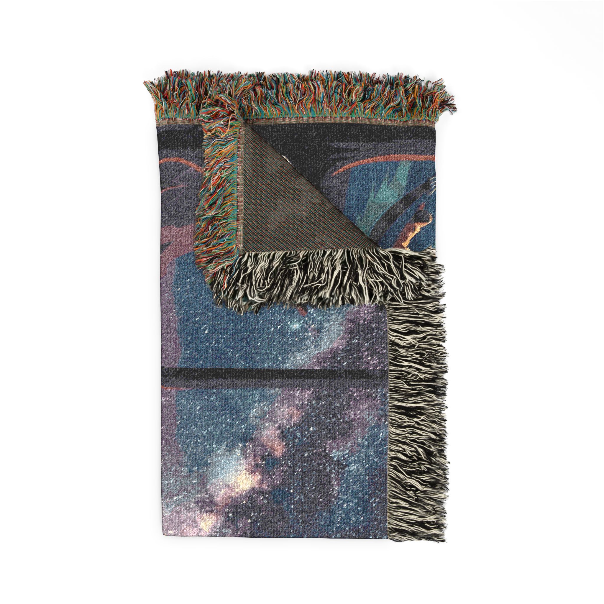 Woven Blanket - "Stay Wild, Stay Cozy" Campervan Mountain Throw