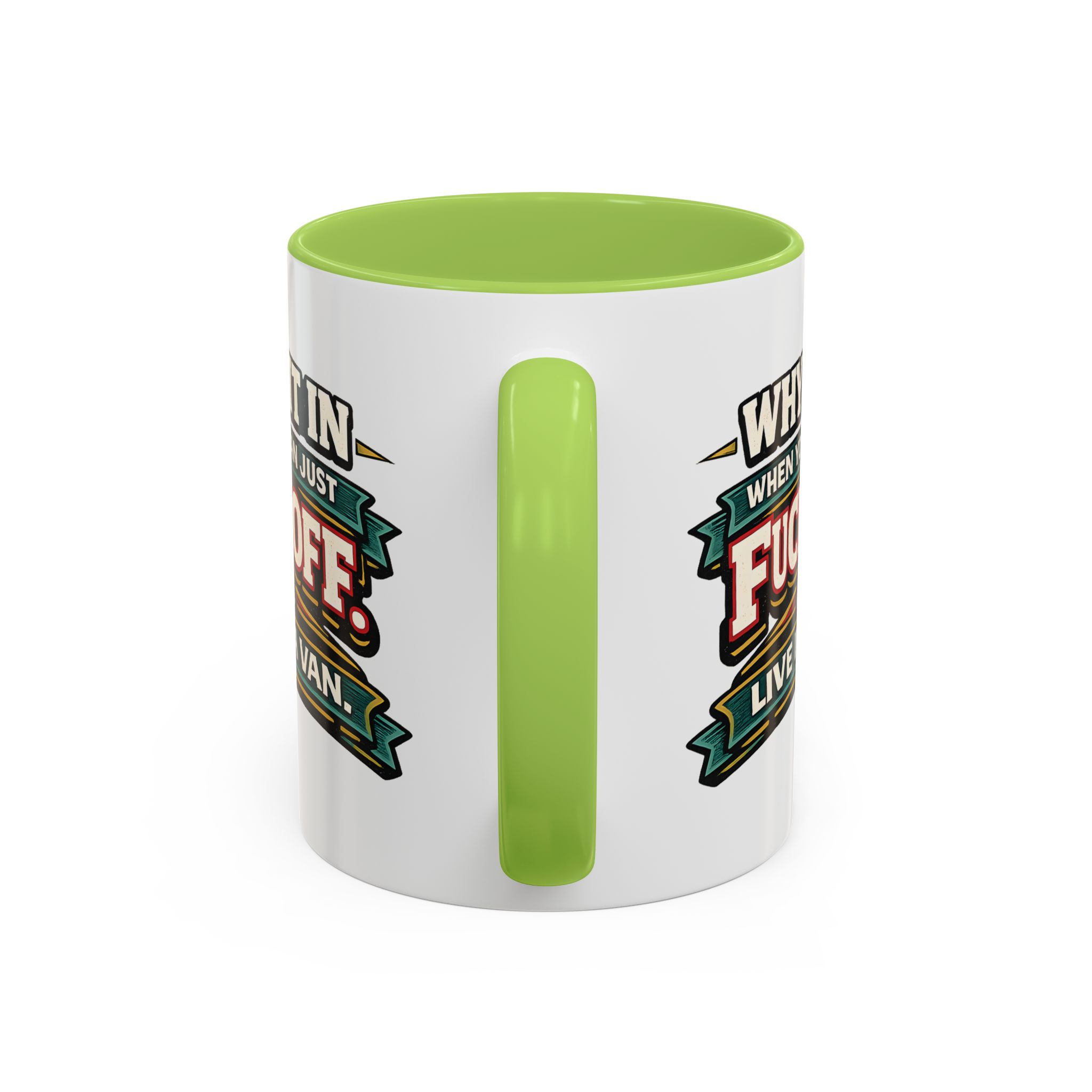 Accent Coffee Mug (11, 15oz) — "Why Fit In" Design F**K-Line