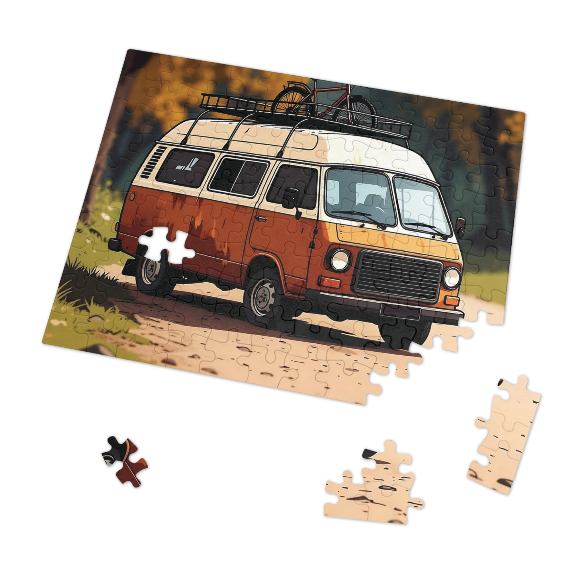 Jigsaw Puzzle with Tin — Scenic Road Trip Puzzle