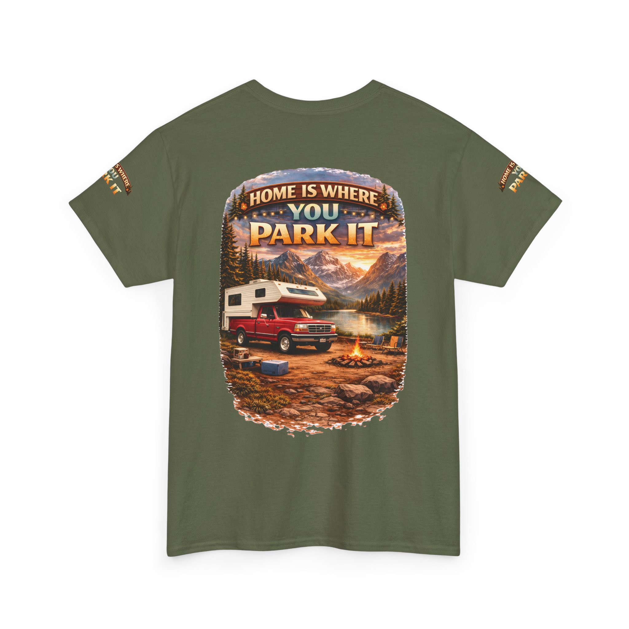 9286300852216847666_2048.jpeg Unisex Heavy Cotton Tee — "Home Is Where You Park It" Design Scenic-Line
