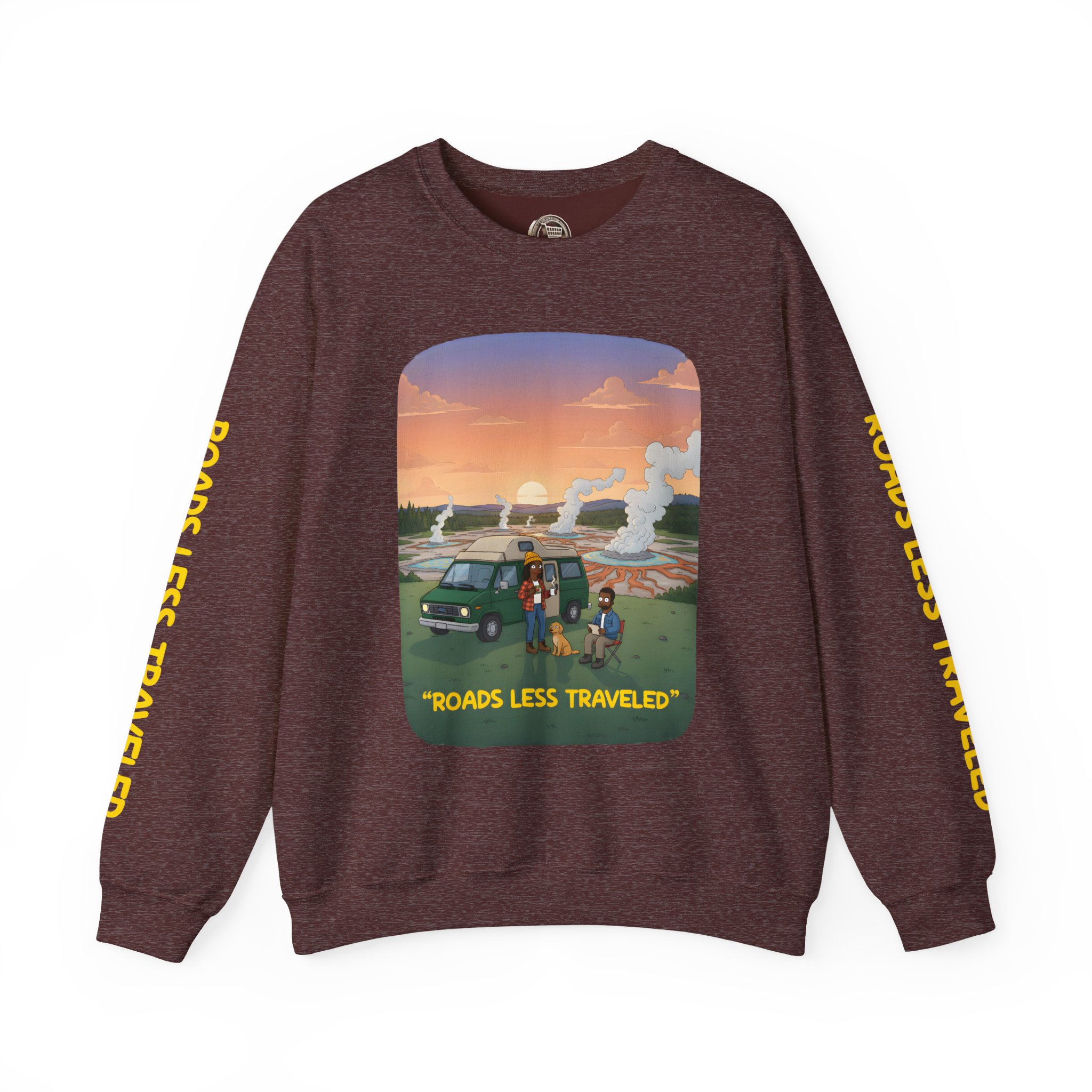 Unisex Heavy Blend™ Crewneck Sweatshirt — "Roads Less Traveled" Design Sitcom-Line