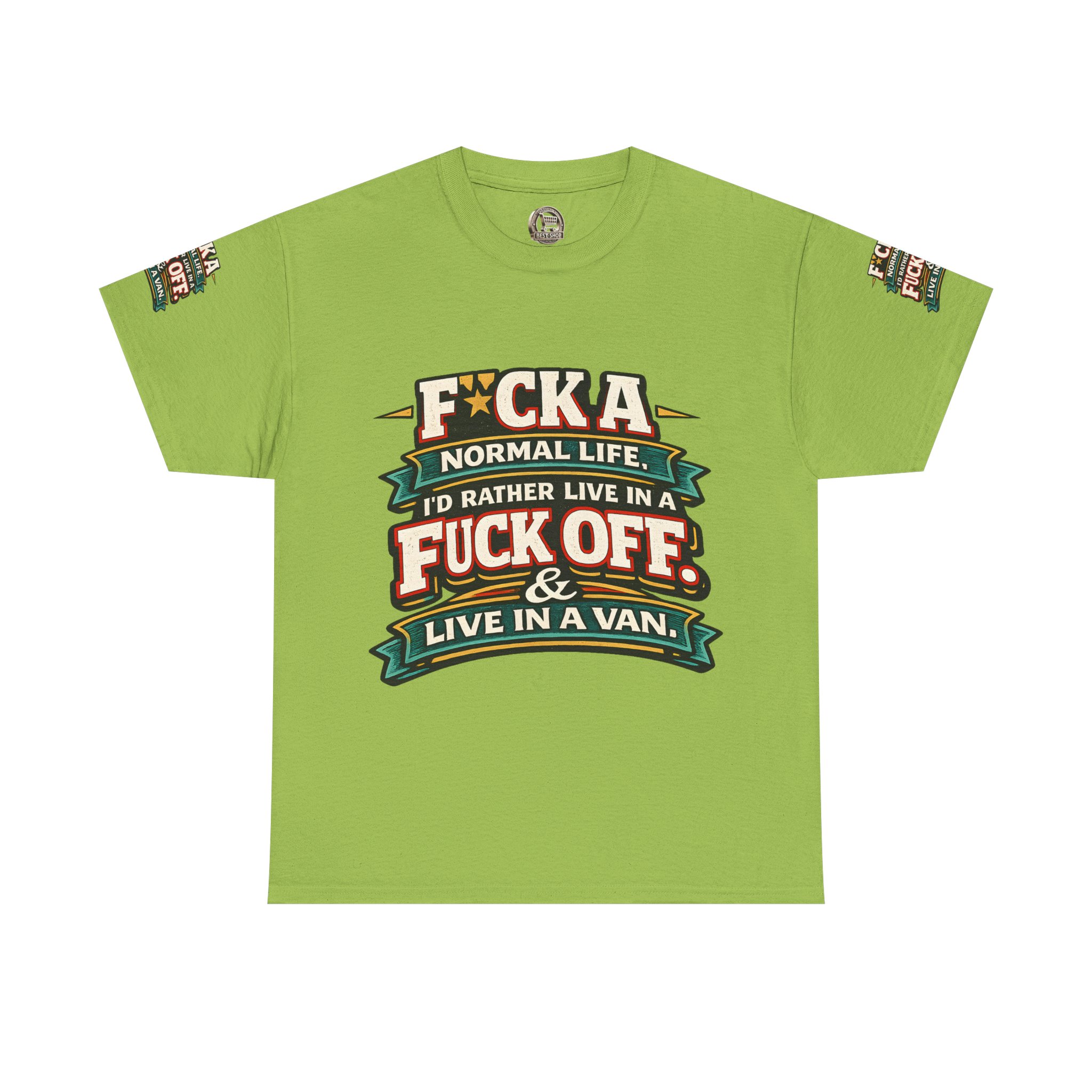 Unisex Heavy Cotton Tee — "Fuck A Normal Life" Design F**K-Line
