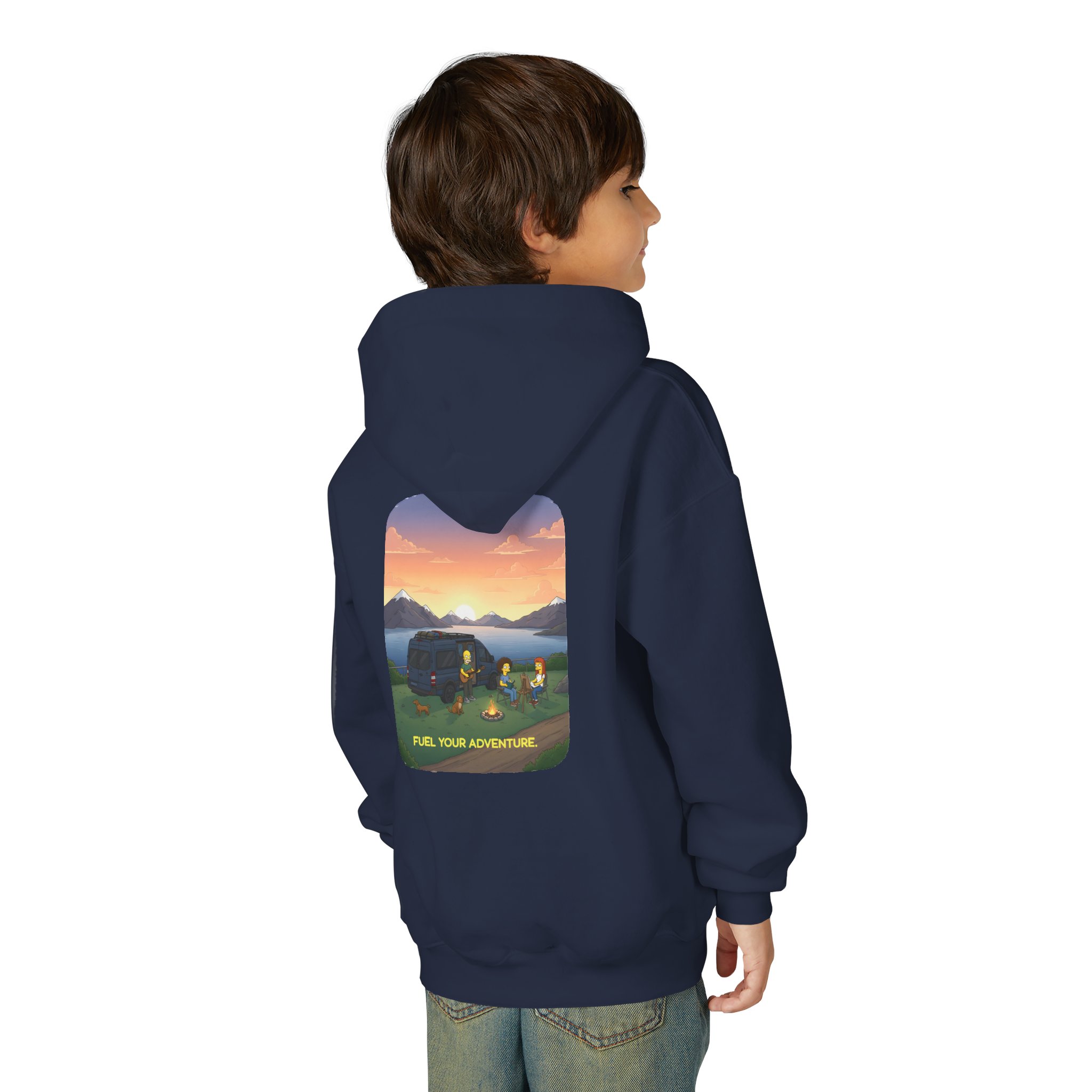 Youth Hoodie(Gildan) – "Fuel Your Adventure" (Design Sitcom-Line)