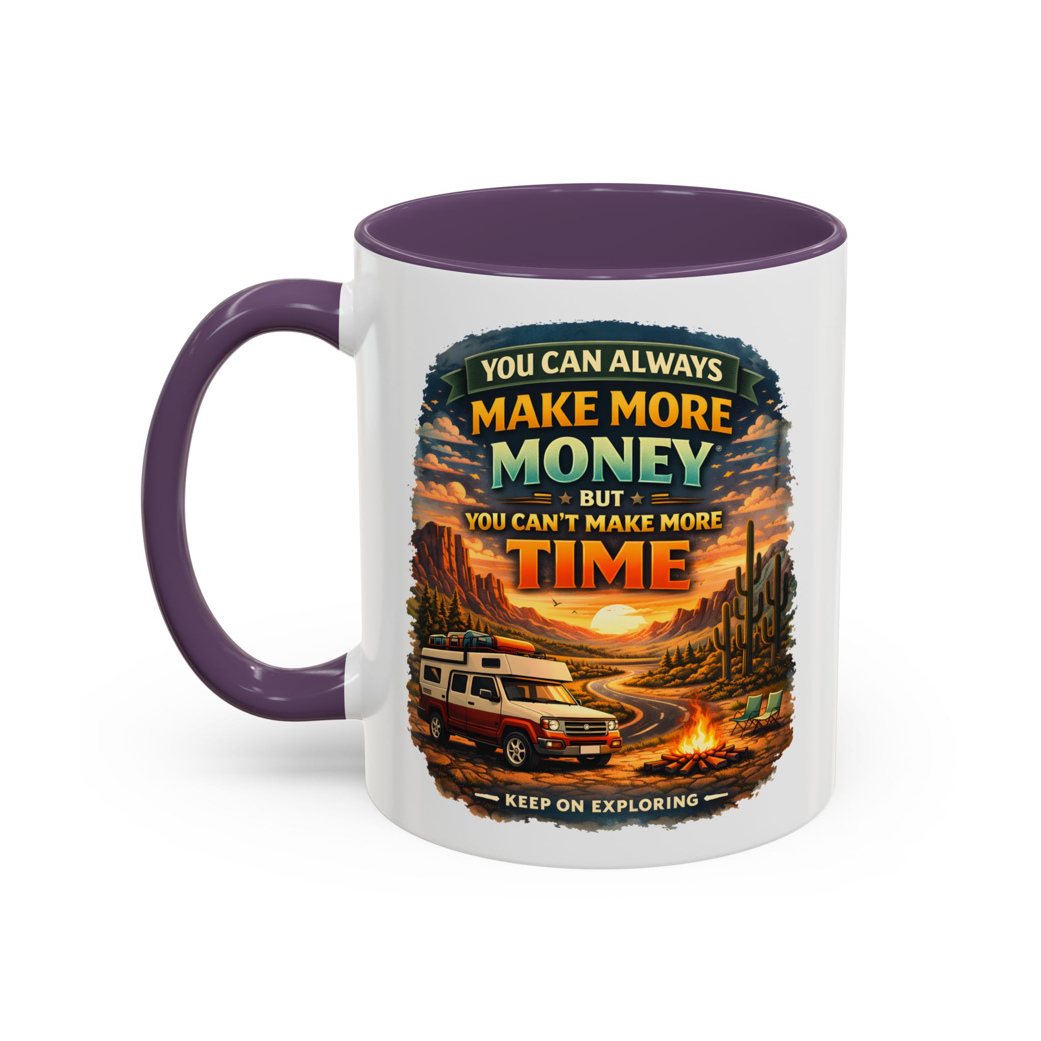 9308843650878880284_2048.jpeg Accent Coffee Mug (11, 15oz) — "You Can Always Make More Money" Design Scenic-Line