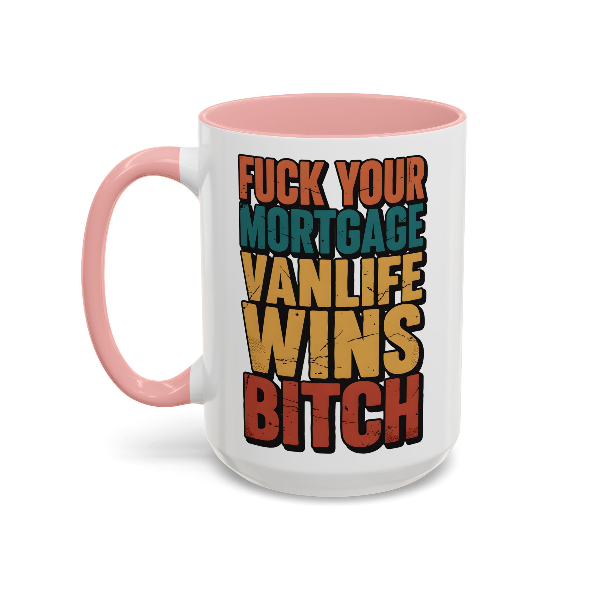 Accent Coffee Mug (11, 15oz) — "Fuck Your Mortgage" Design F**K-Line