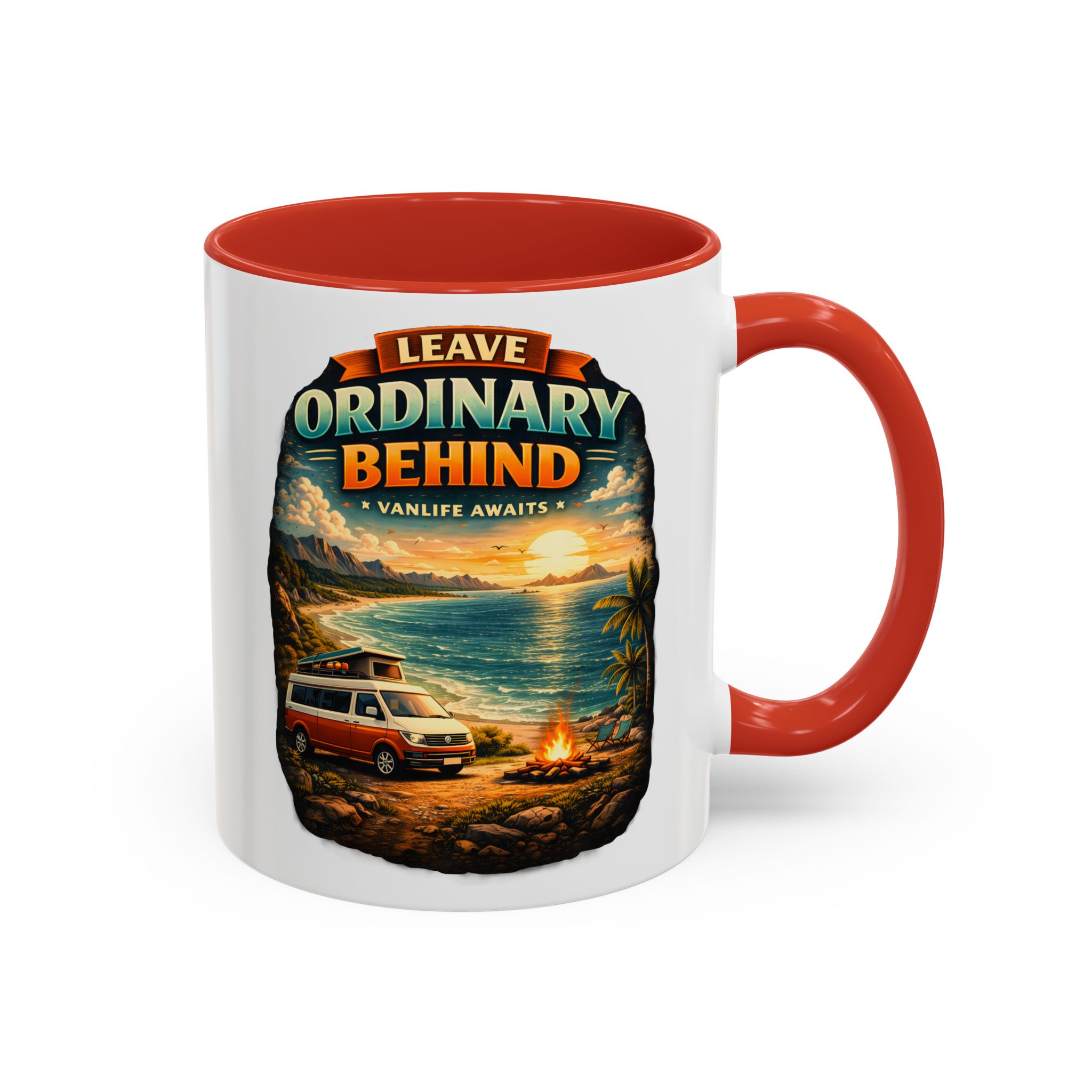 Accent Coffee Mug (11, 15oz) — "Leave Ordinary Behind" Design Scenic-Line