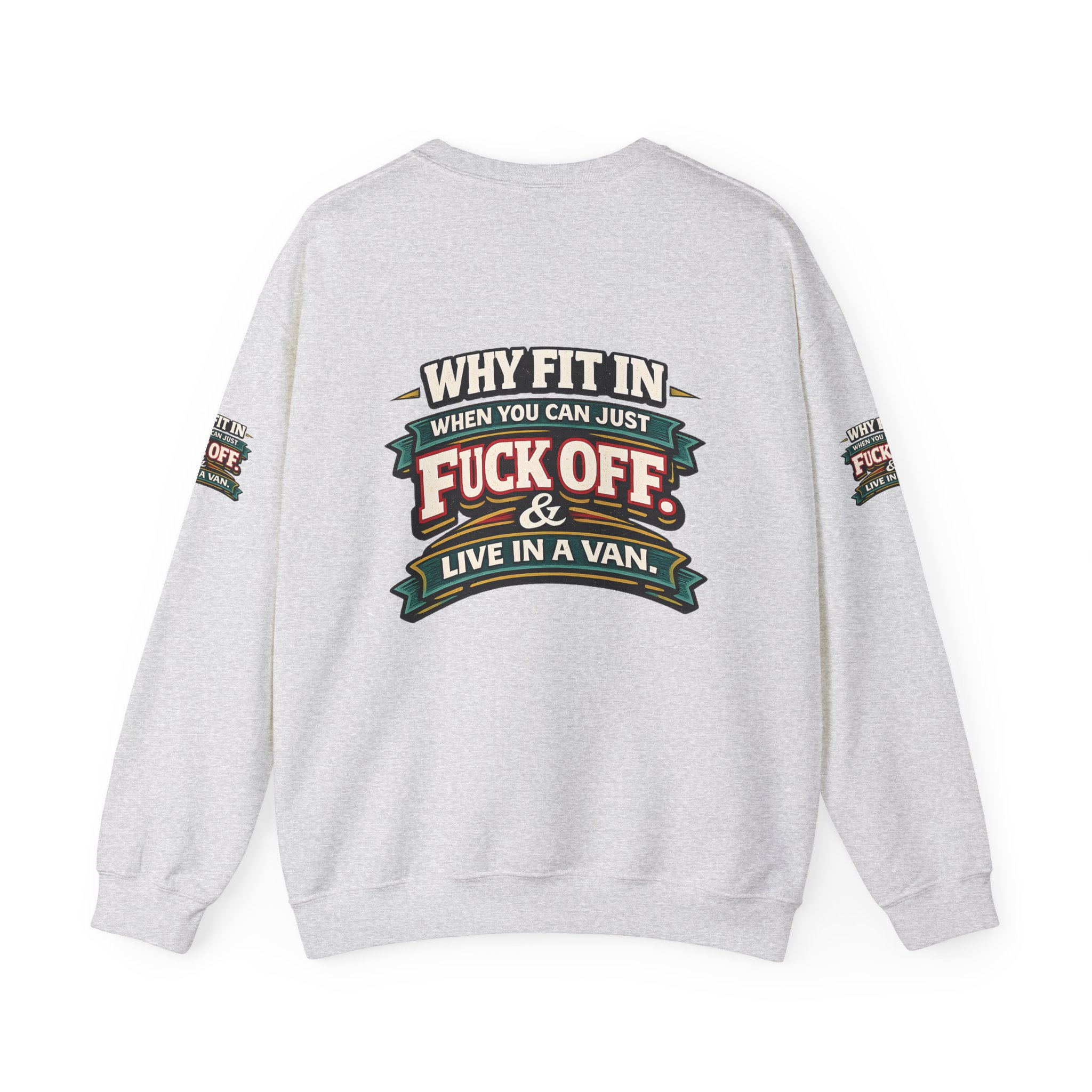 Unisex Heavy Blend™ Crewneck Sweatshirt — "Why Fit In" Design F**K-Line