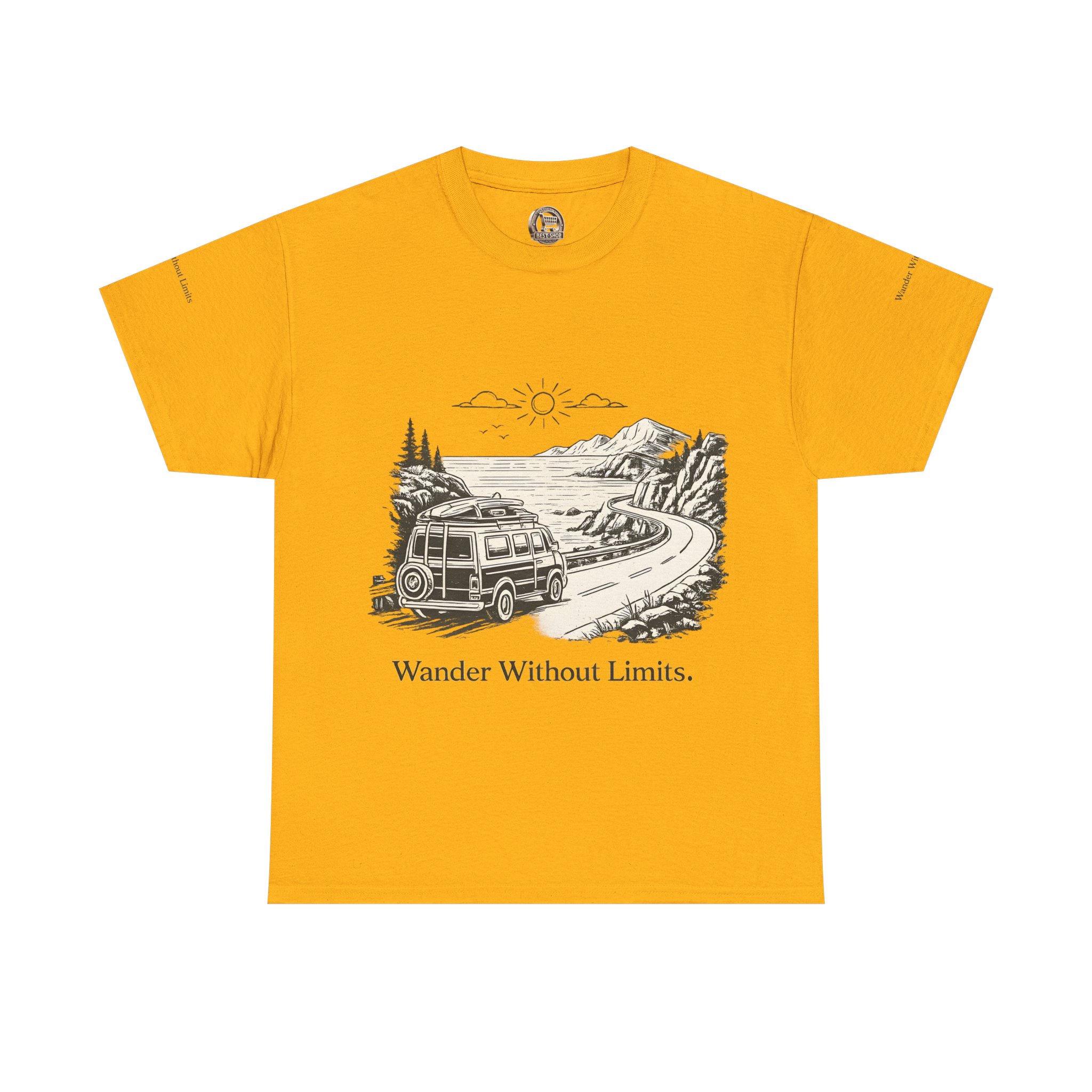 9337627588941398598_2048.jpeg Unisex Heavy Cotton Tee — "Wander Without Limits" Design Minimal-Line