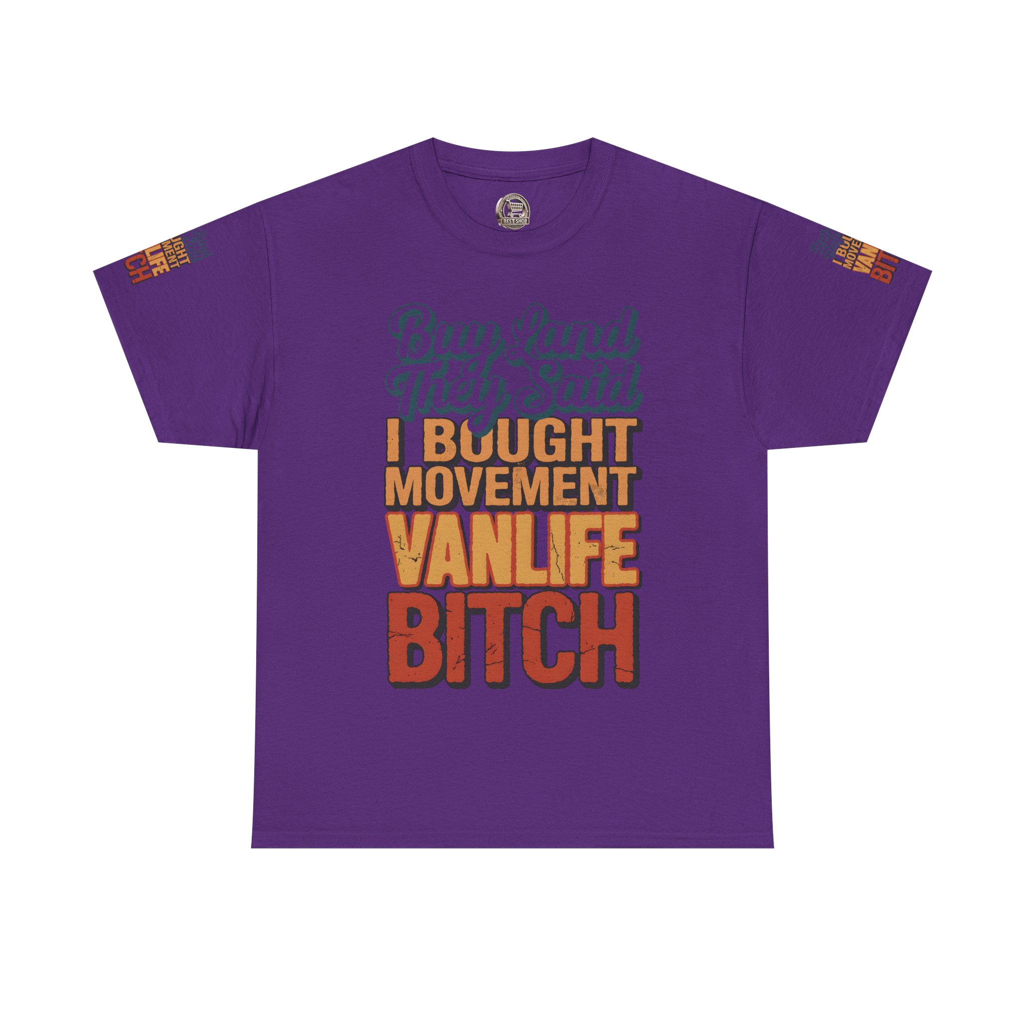 Unisex Heavy Cotton Tee — "Buy Land They Said" Design F**K-Line