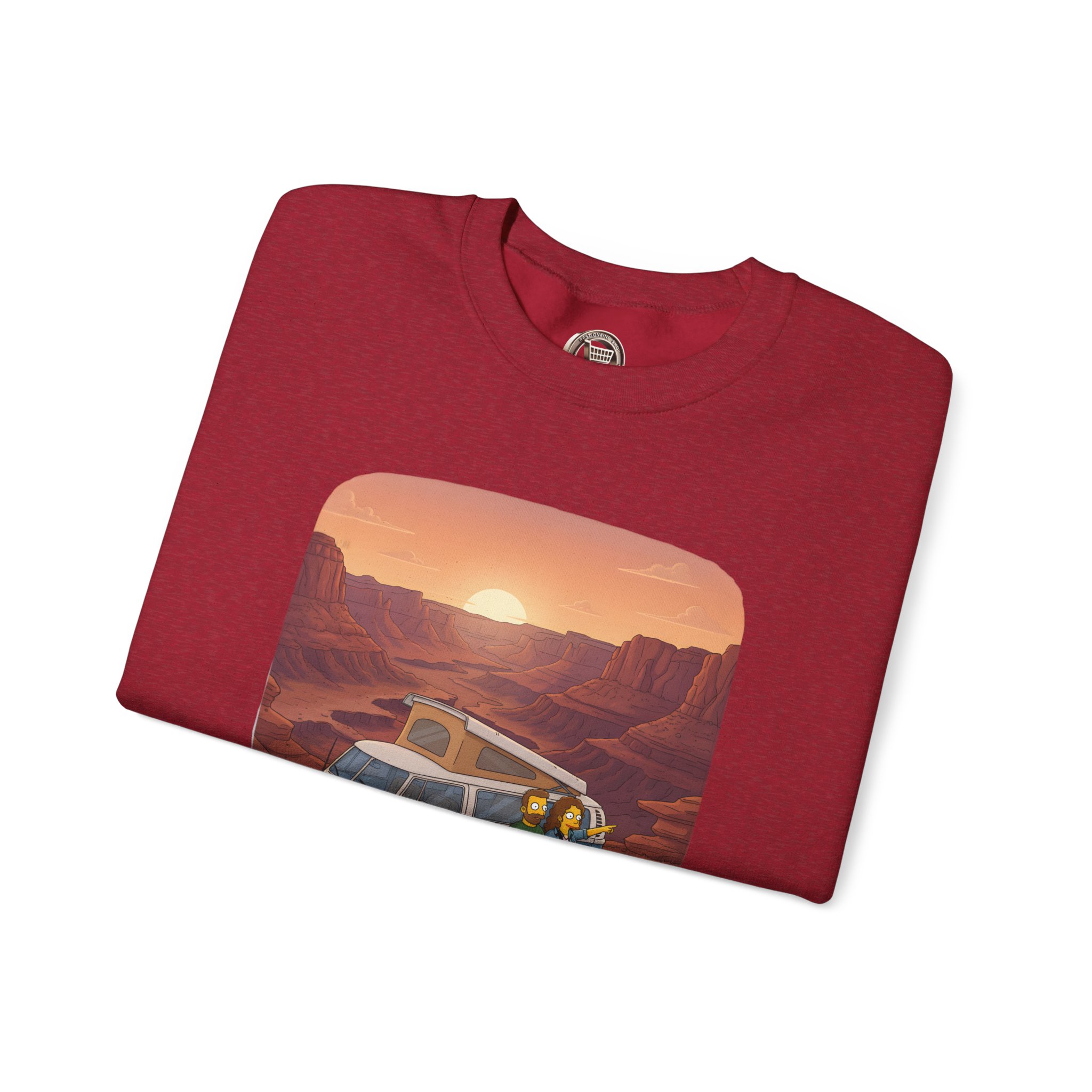 Unisex Heavy Blend™ Crewneck Sweatshirt — "Chasing Sunsets And Dusty Trails" Design Sitcom-Line