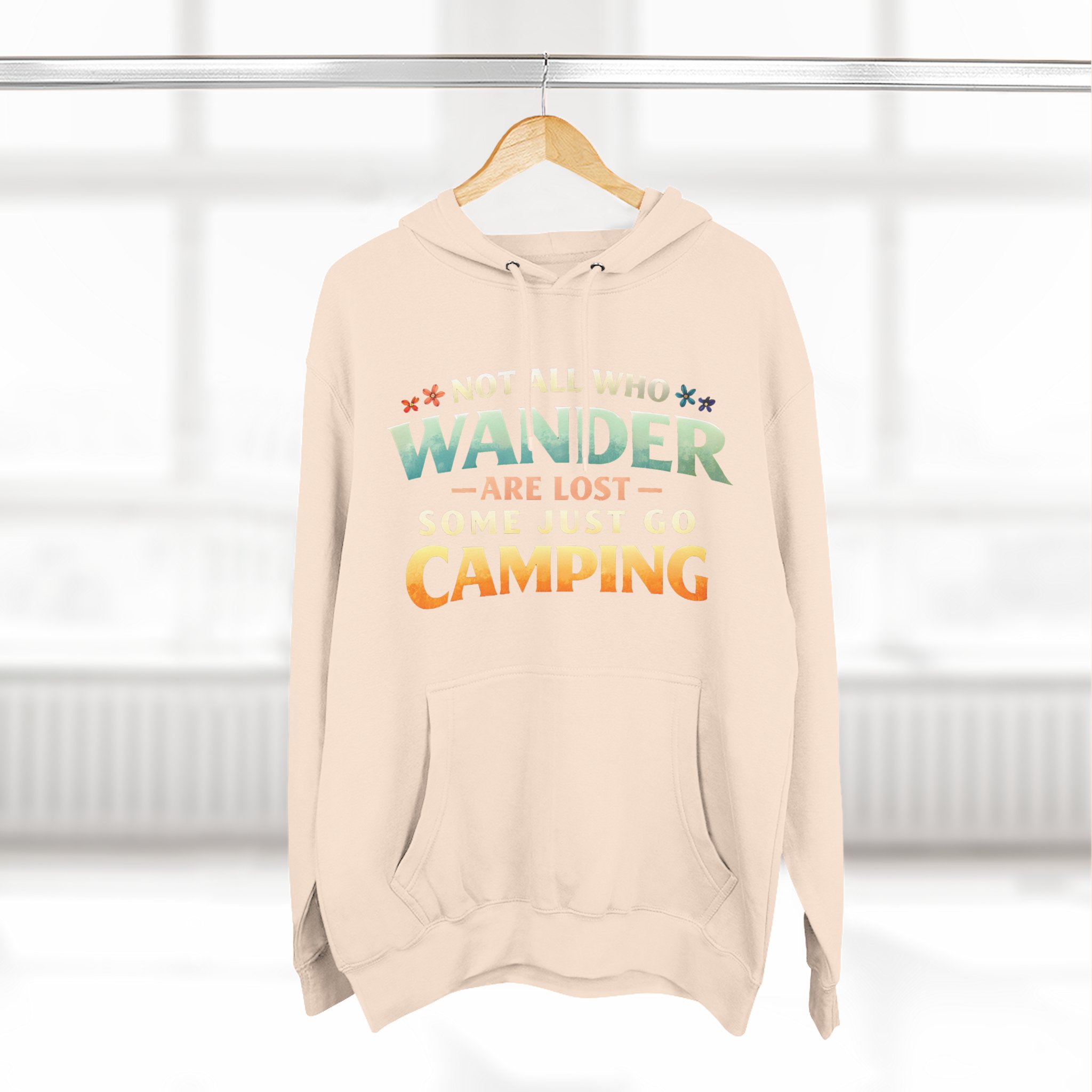 Three-Panel Fleece Hoodie - "Not All Who Wander Are Lost " Design Scenic-Line