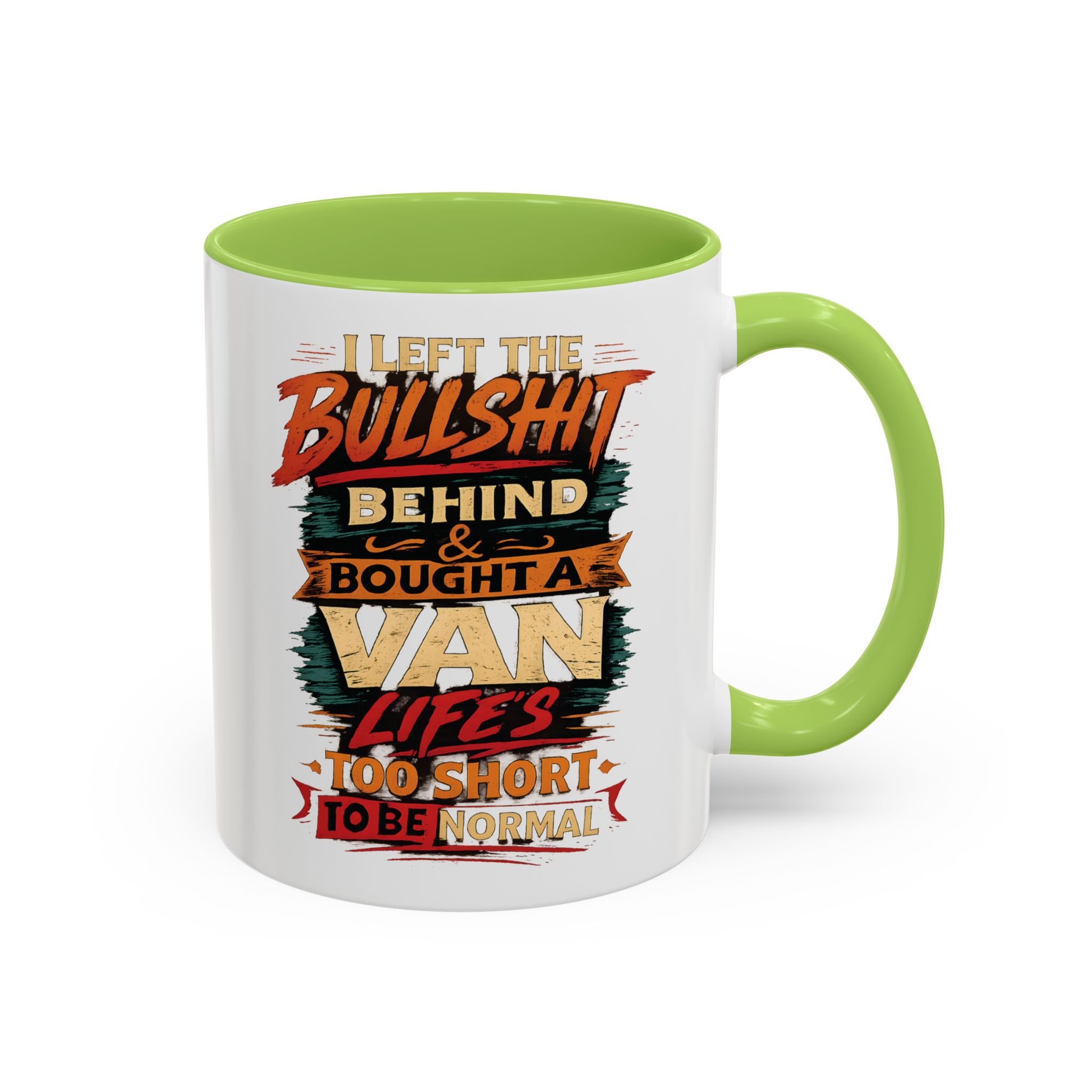 Accent Coffee Mug (11, 15oz) — "I Left The Bullshit" Design F**K-Line