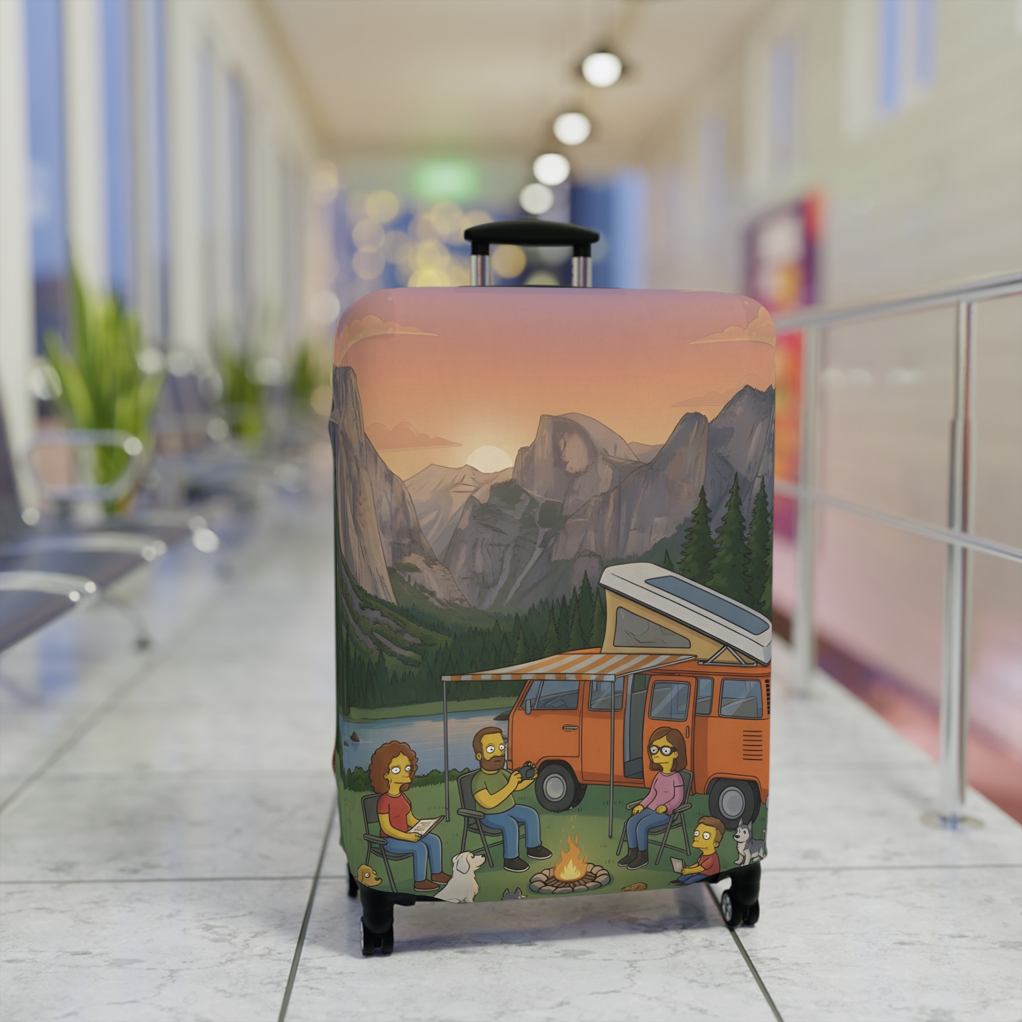 9371529039631514145_2048.jpeg Luggage Cover — Adventure Camper Sketch Travel Suitcase(Design Sitcom-Line)