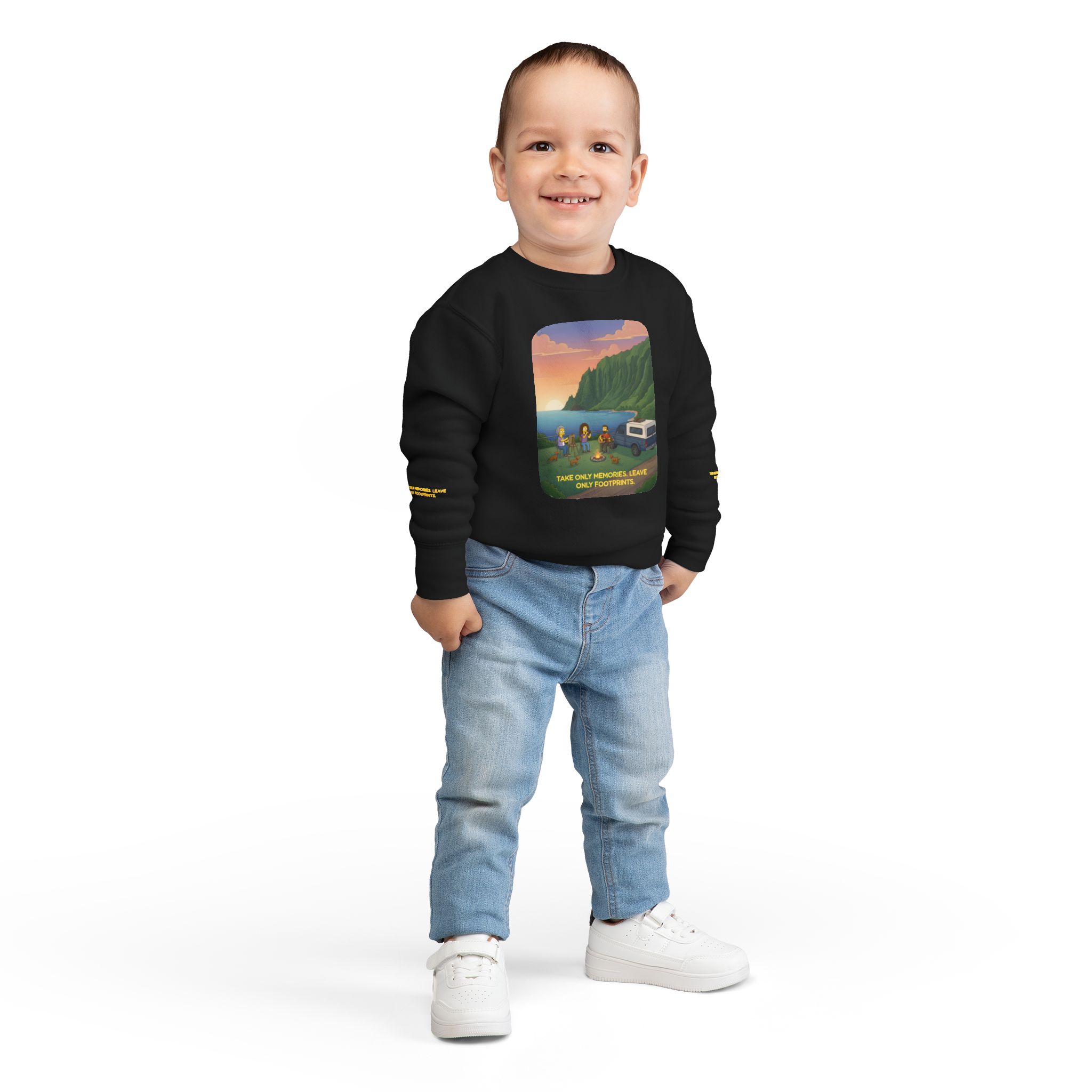 Toddler Sweatshirt - "Take Only Memories-Leave Only Footprints" (Design Sitcom-Line)