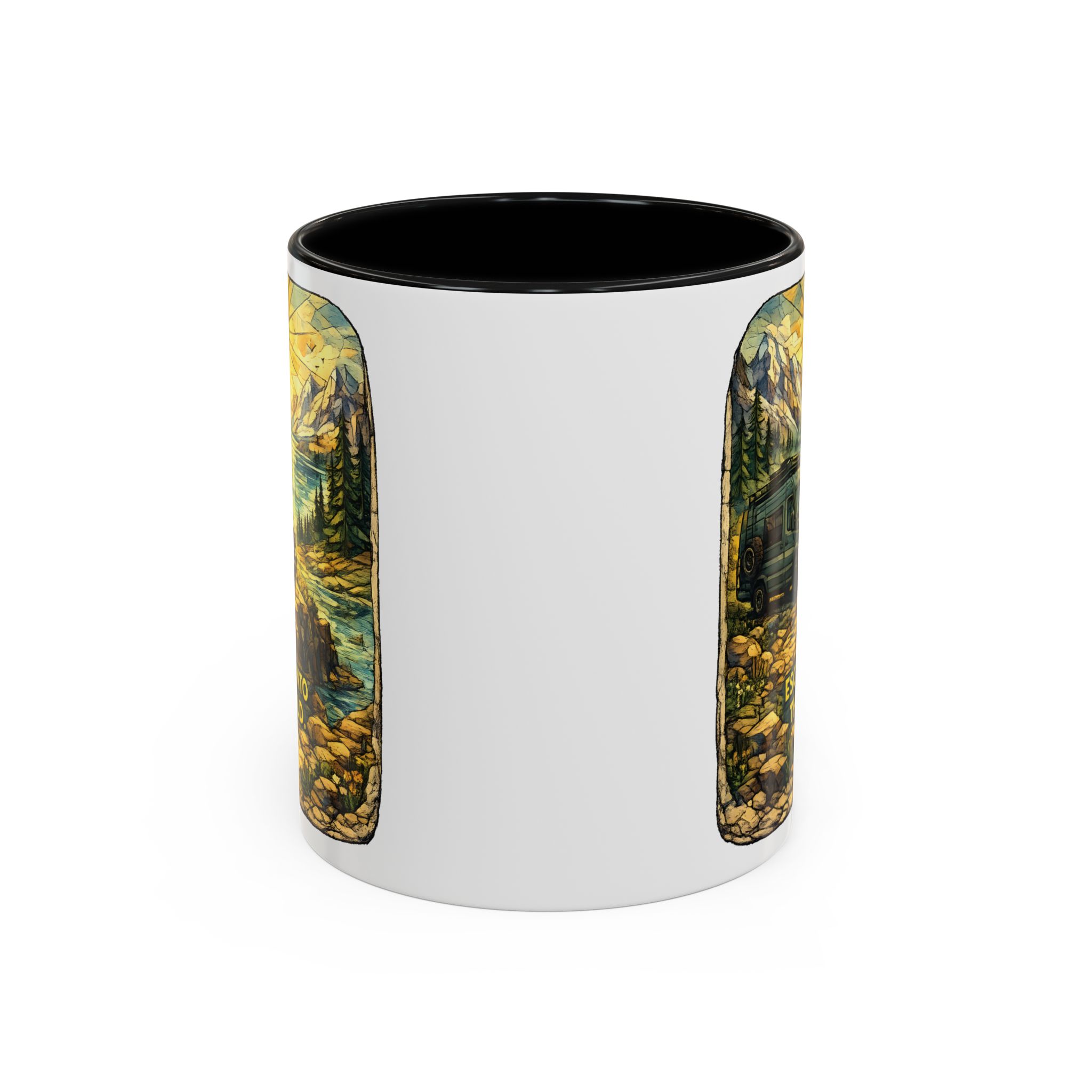 Accent Coffee Mug (11, 15oz) — "Escape Into The Wild" Design Cubic-Line