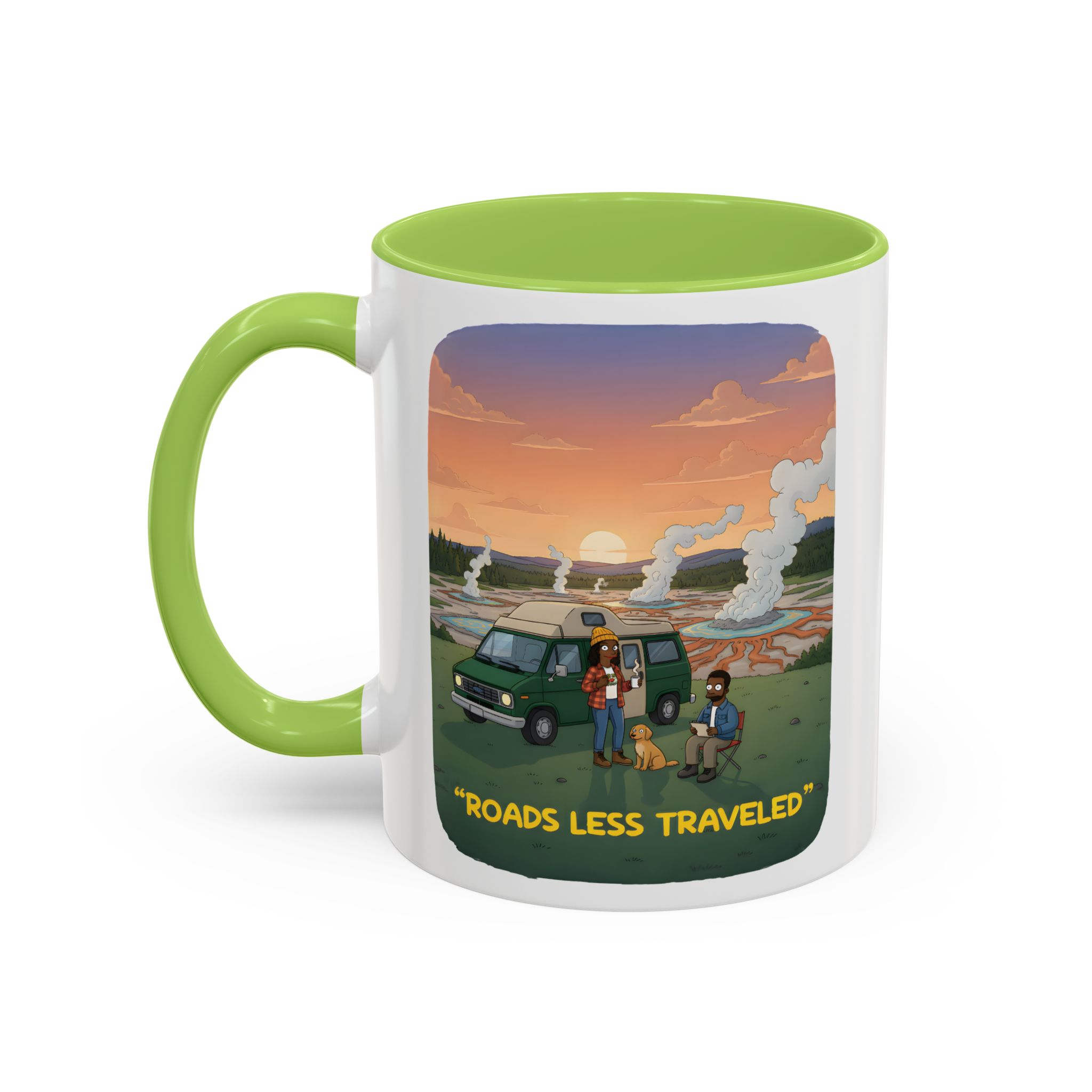 Accent Coffee Mug (11, 15oz) — "Roads Less Traveled" Design Sitcom-Line