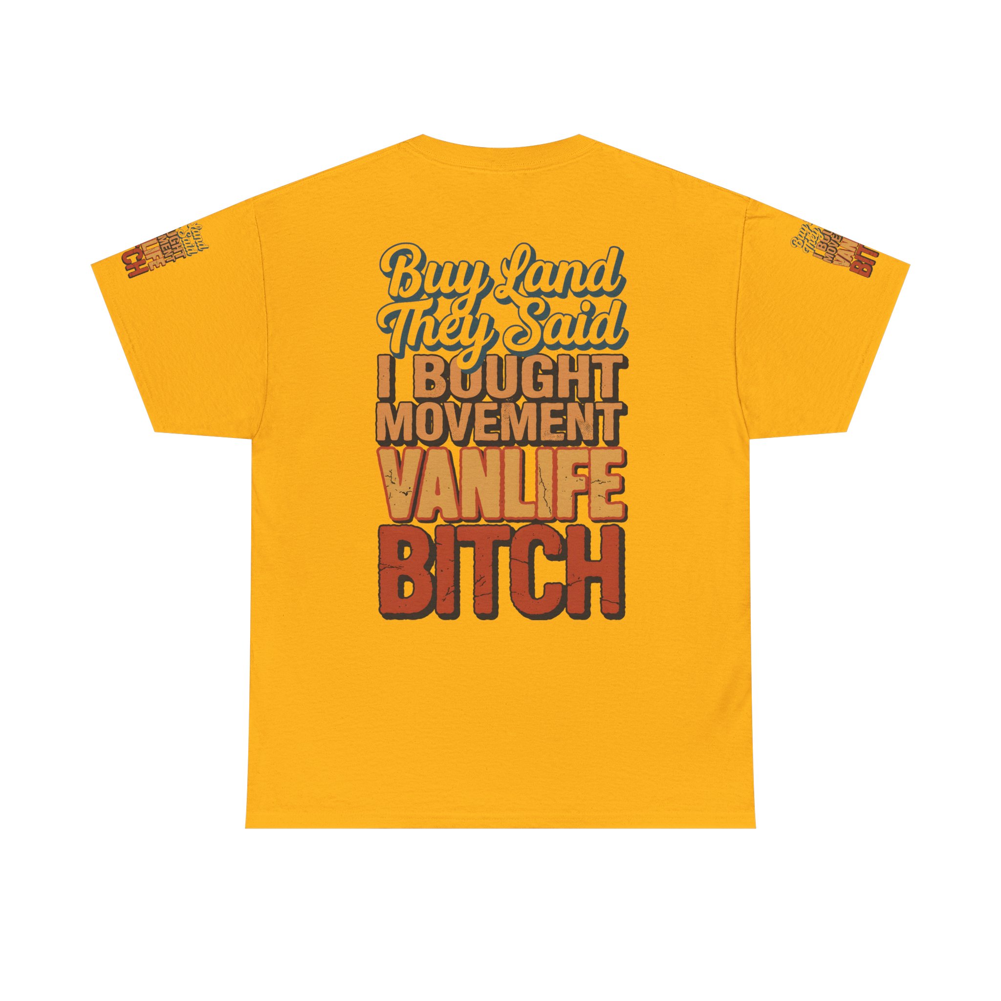 Unisex Heavy Cotton Tee — "Buy Land They Said" Design F**K-Line