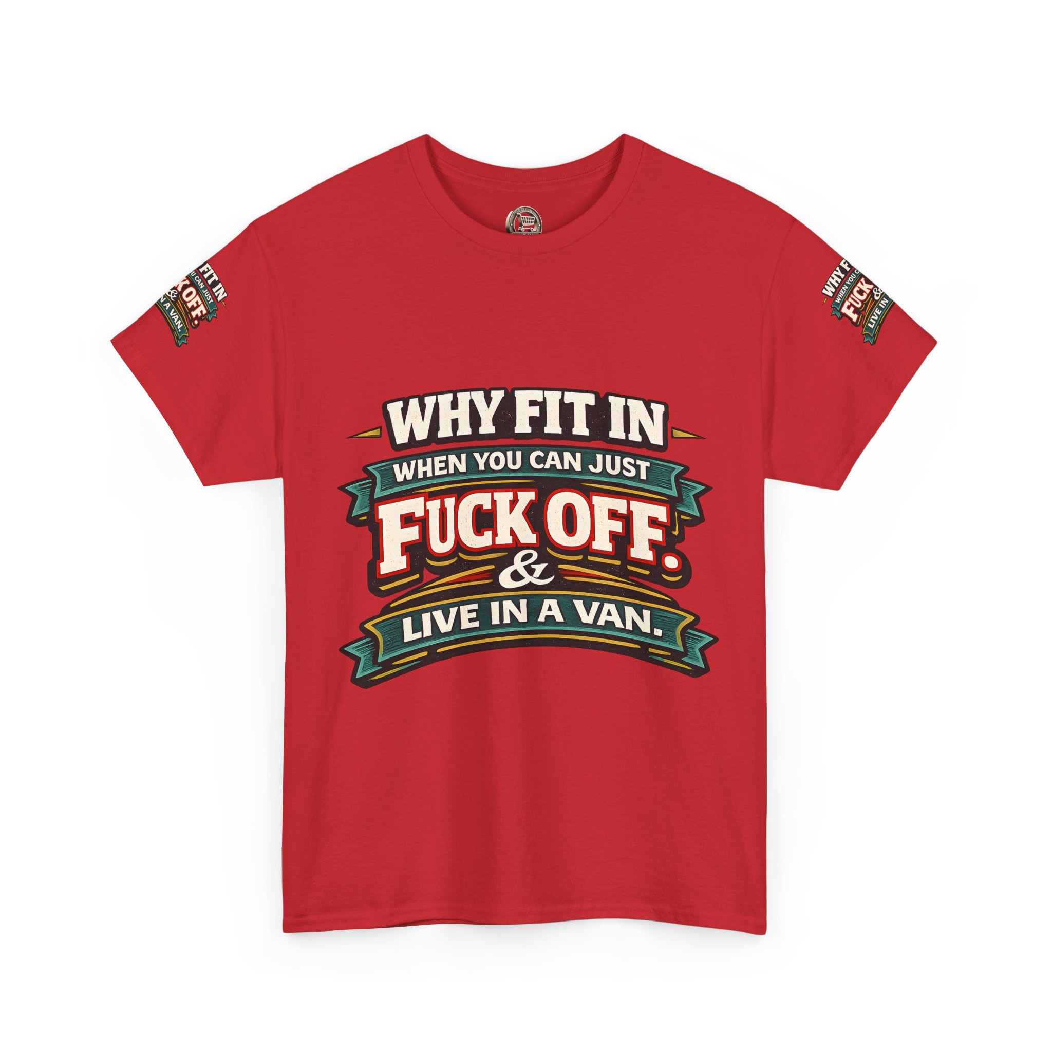 Unisex Heavy Cotton Tee — "Why Fit In" Design F**K-Line