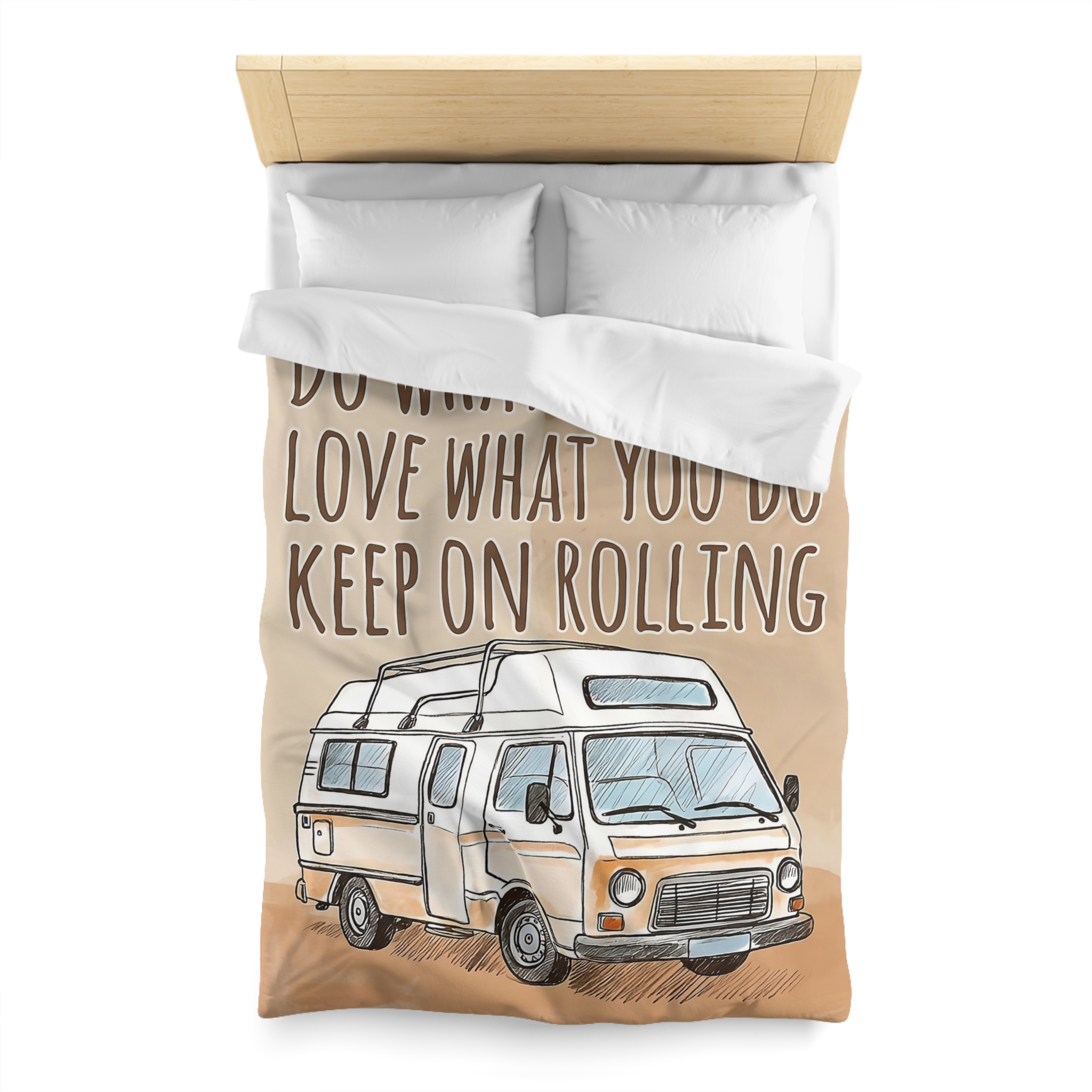 9384349277951063116_2048.jpeg Duvet Cover - 'Do What You Love, Keep On Rolling' Campervan Bedding