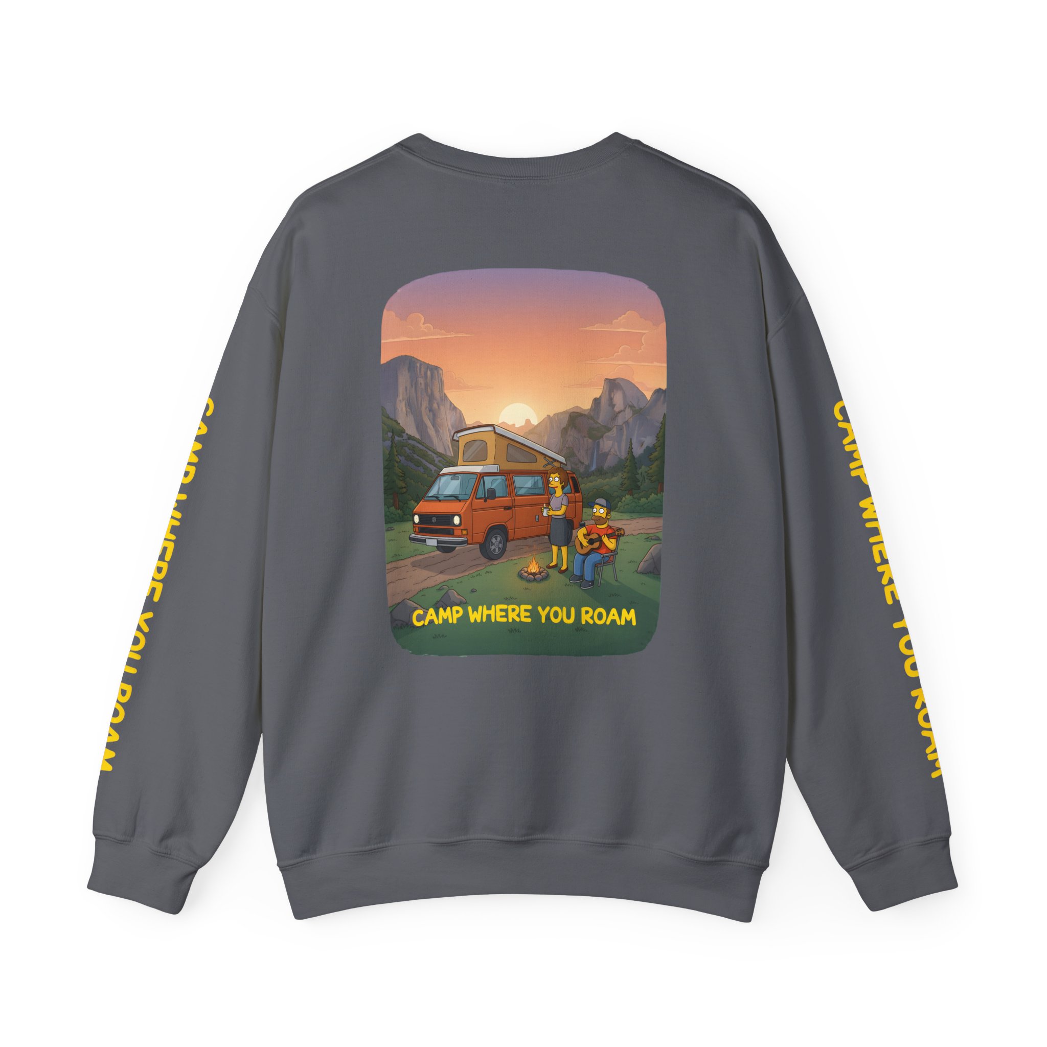 Unisex Heavy Blend™ Crewneck Sweatshirt — "Camp Where You Roam" Design Sitcom-Line