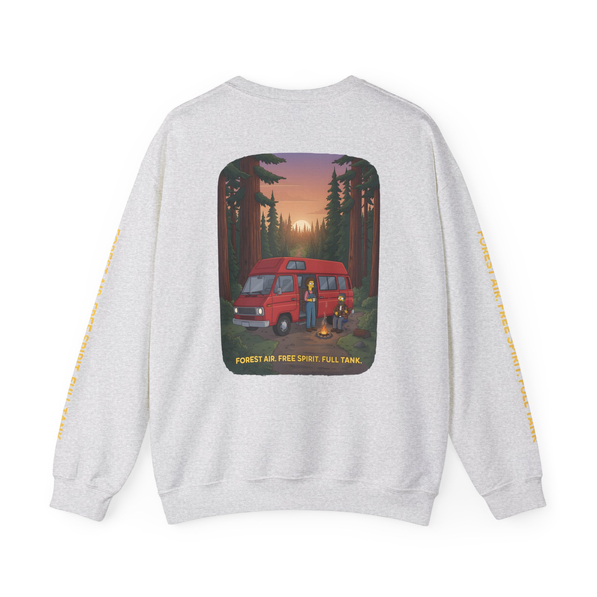 940737003398804027_2048.jpeg Unisex Heavy Blend™ Crewneck Sweatshirt — "Forest Air Free Spirit Full Tank" Design Sitcom-Line