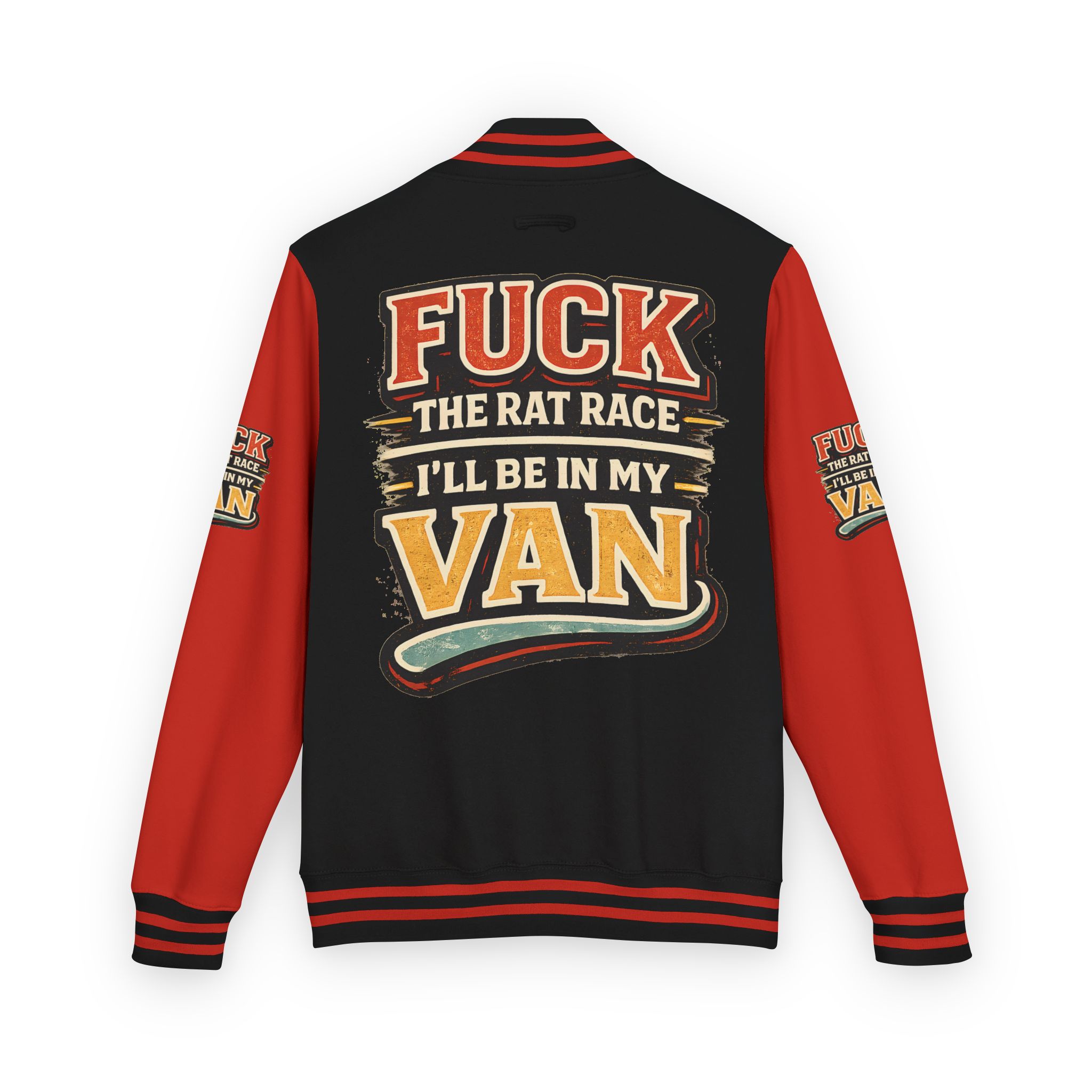 Unisex Heavyweight Letterman Jacket — "Fuck The Rat Race" Design F**K-Line