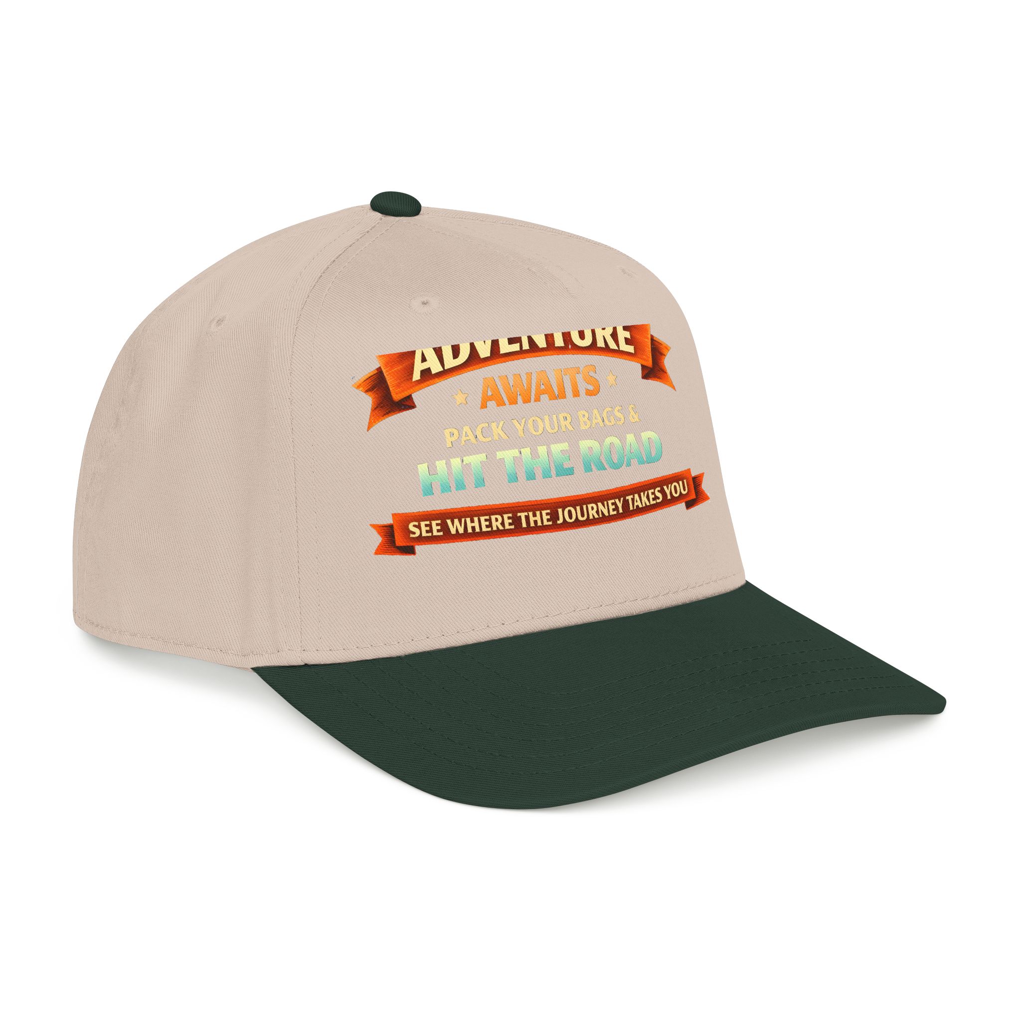 Baseball Cap - "Adventure Awaits-Pack Your Bags" Design Scenic-Line