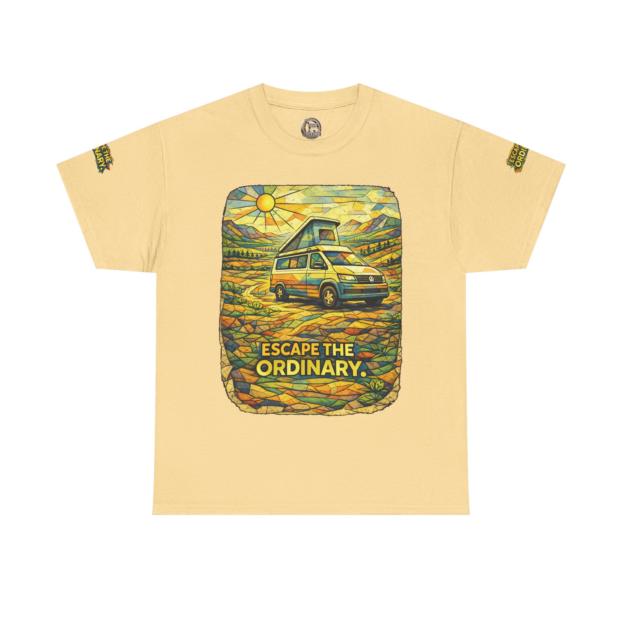 9433015346345276898_2048.jpeg Unisex Heavy Cotton Tee — "Escape The Ordinary" Design Cubic-Line