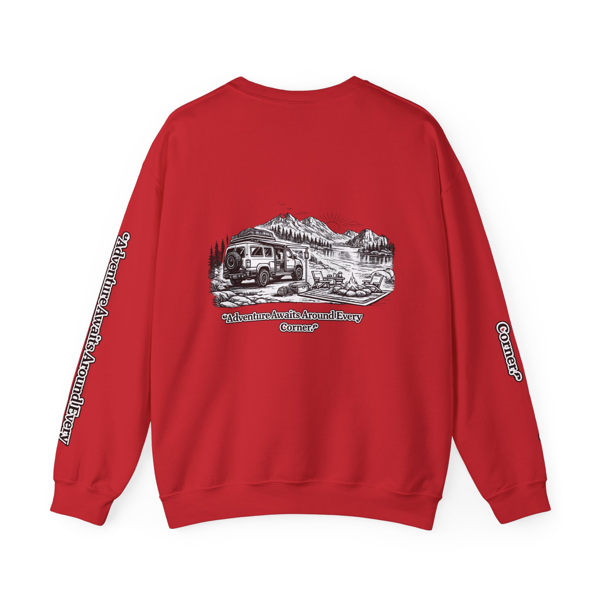 9439559160221028017_2048.jpeg Unisex Heavy Blend™ Crewneck Sweatshirt — "Adventure Awaits Around Every Corner" Design Minimal-Line