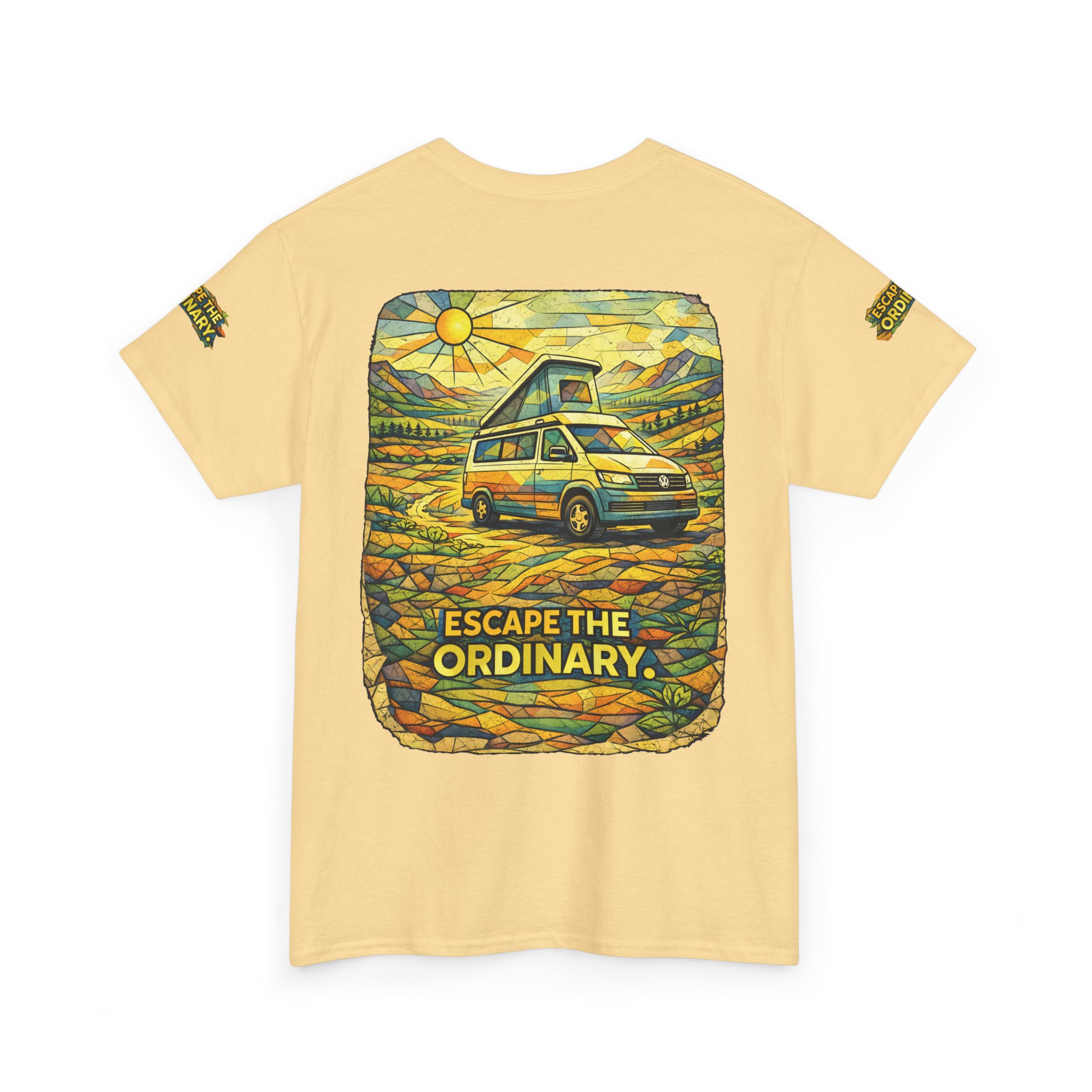 9445158377742511515_2048.jpeg Unisex Heavy Cotton Tee — "Escape The Ordinary" Design Cubic-Line