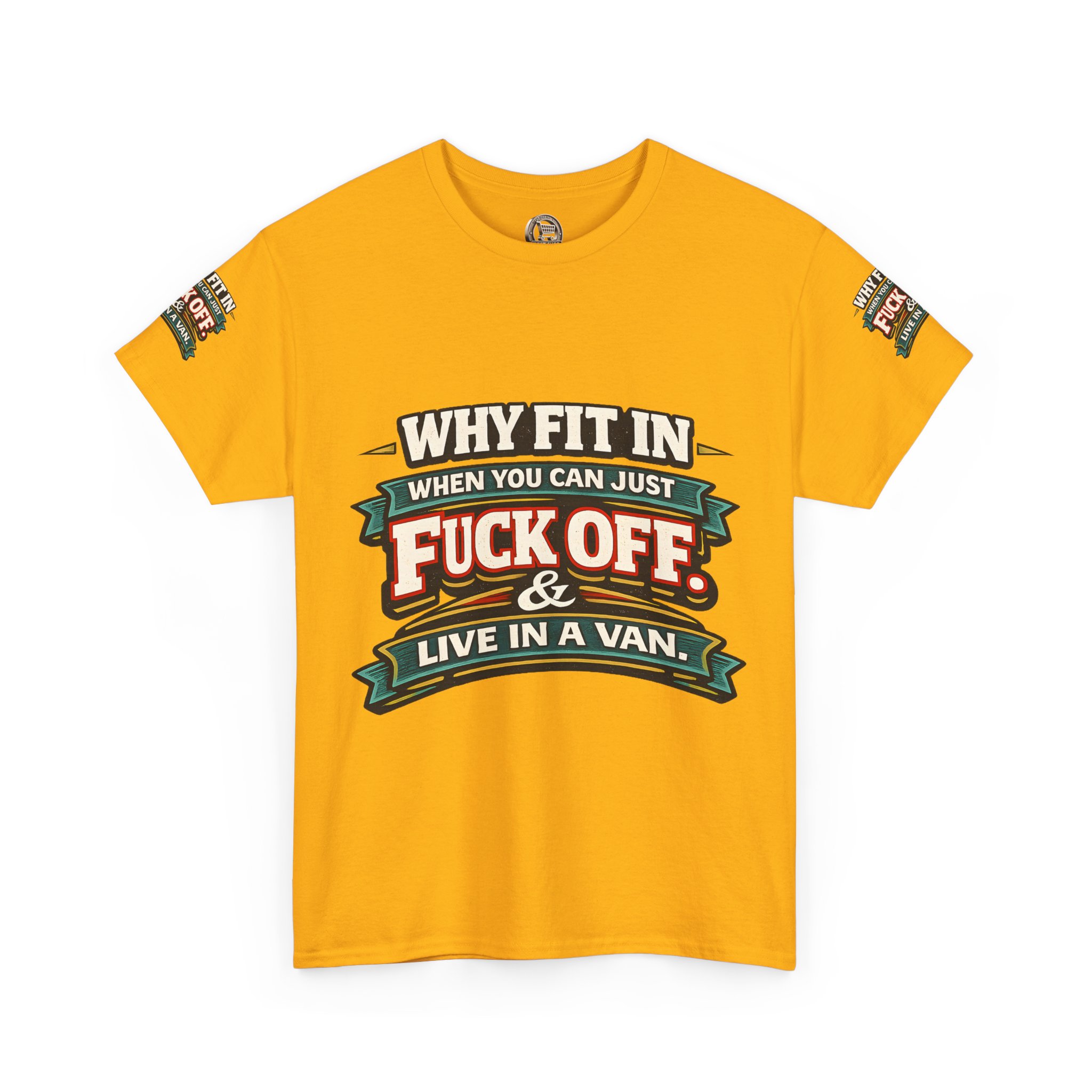 Unisex Heavy Cotton Tee — "Why Fit In" Design F**K-Line