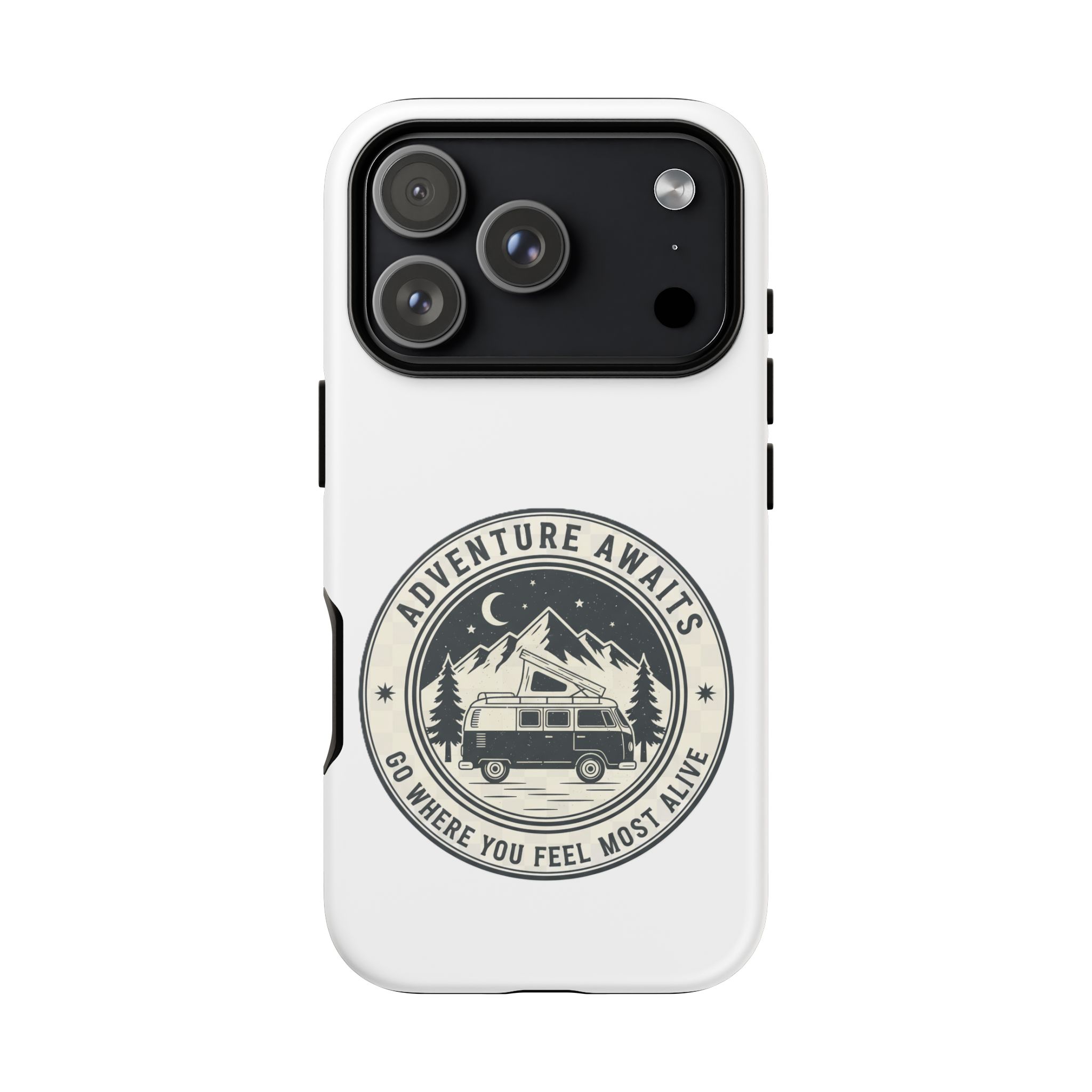 Phone Case — "Adventure Awaits-Go Where You Feel Most Alive" Camper Van Design