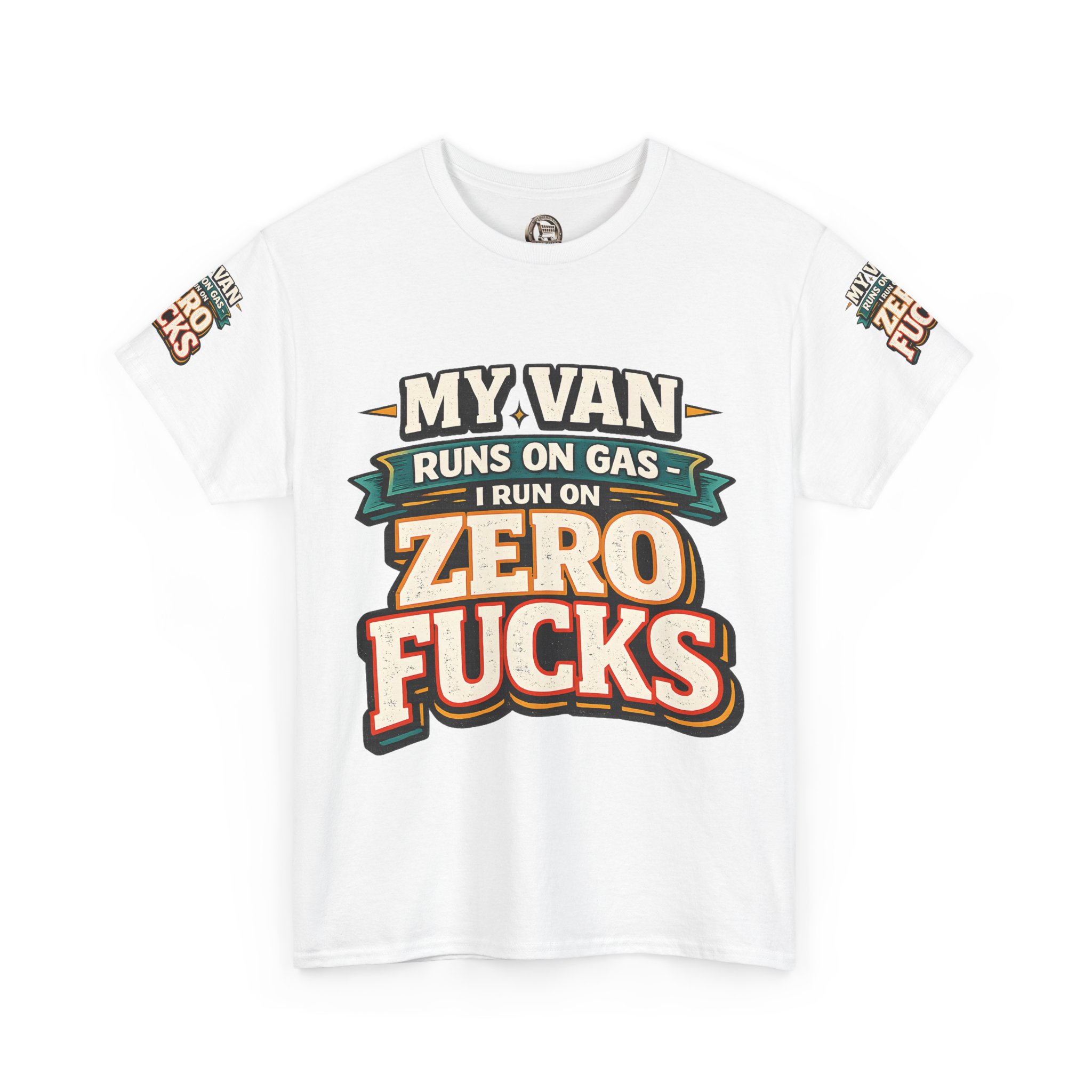 Unisex Heavy Cotton Tee — "My Van Runs On Gas" Design F**K-Line