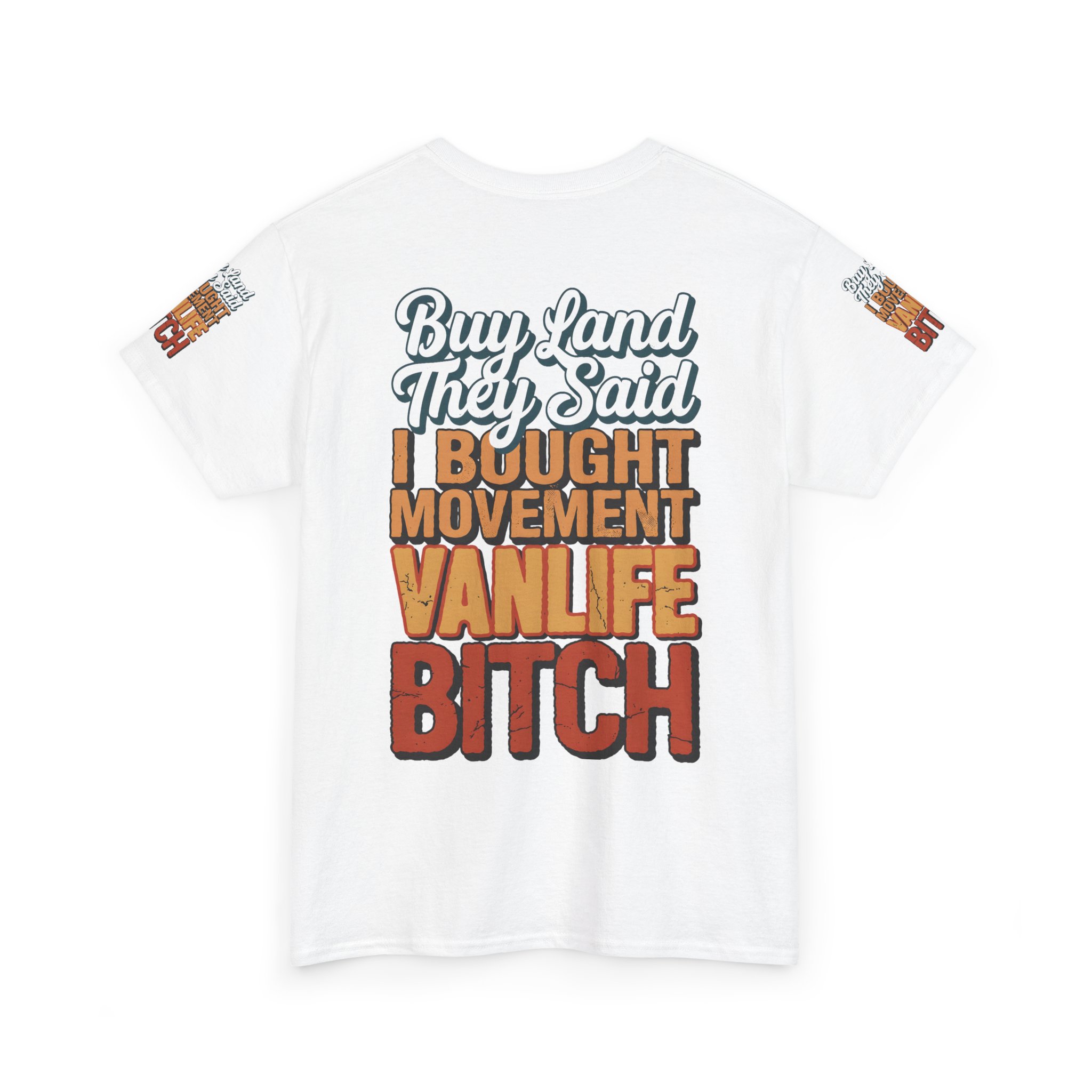 Unisex Heavy Cotton Tee — "Buy Land They Said" Design F**K-Line