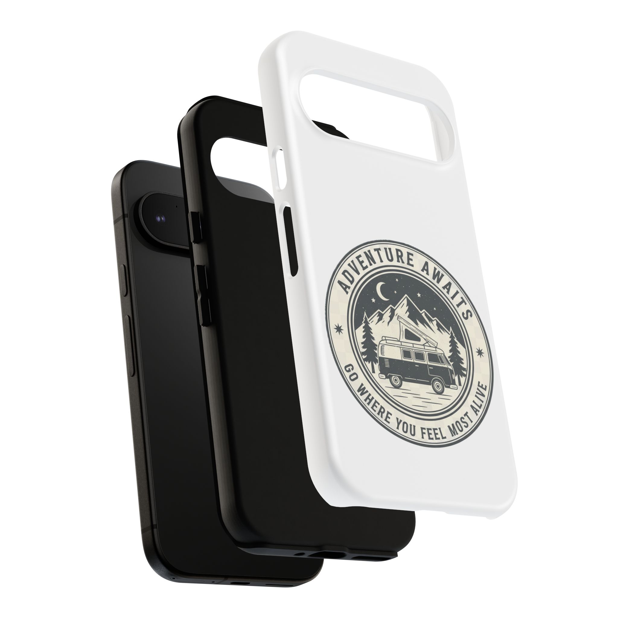 Phone Case — "Adventure Awaits-Go Where You Feel Most Alive" Camper Van Design