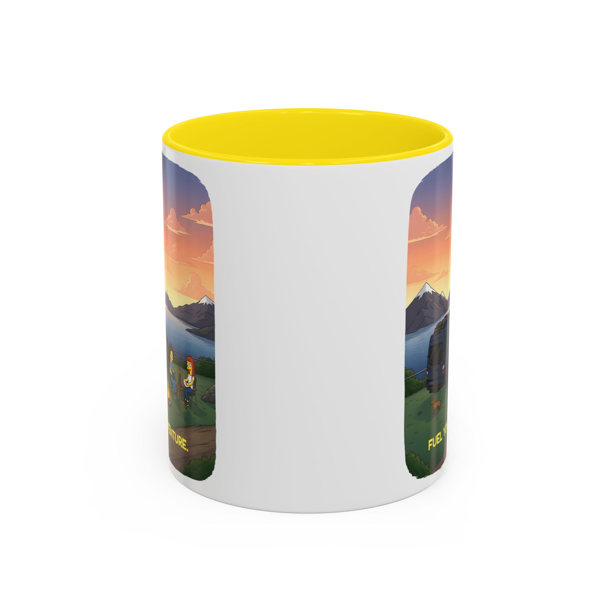 Accent Coffee Mug (11, 15oz) — "Fuel Your Adventure" Design Sitcom-Line