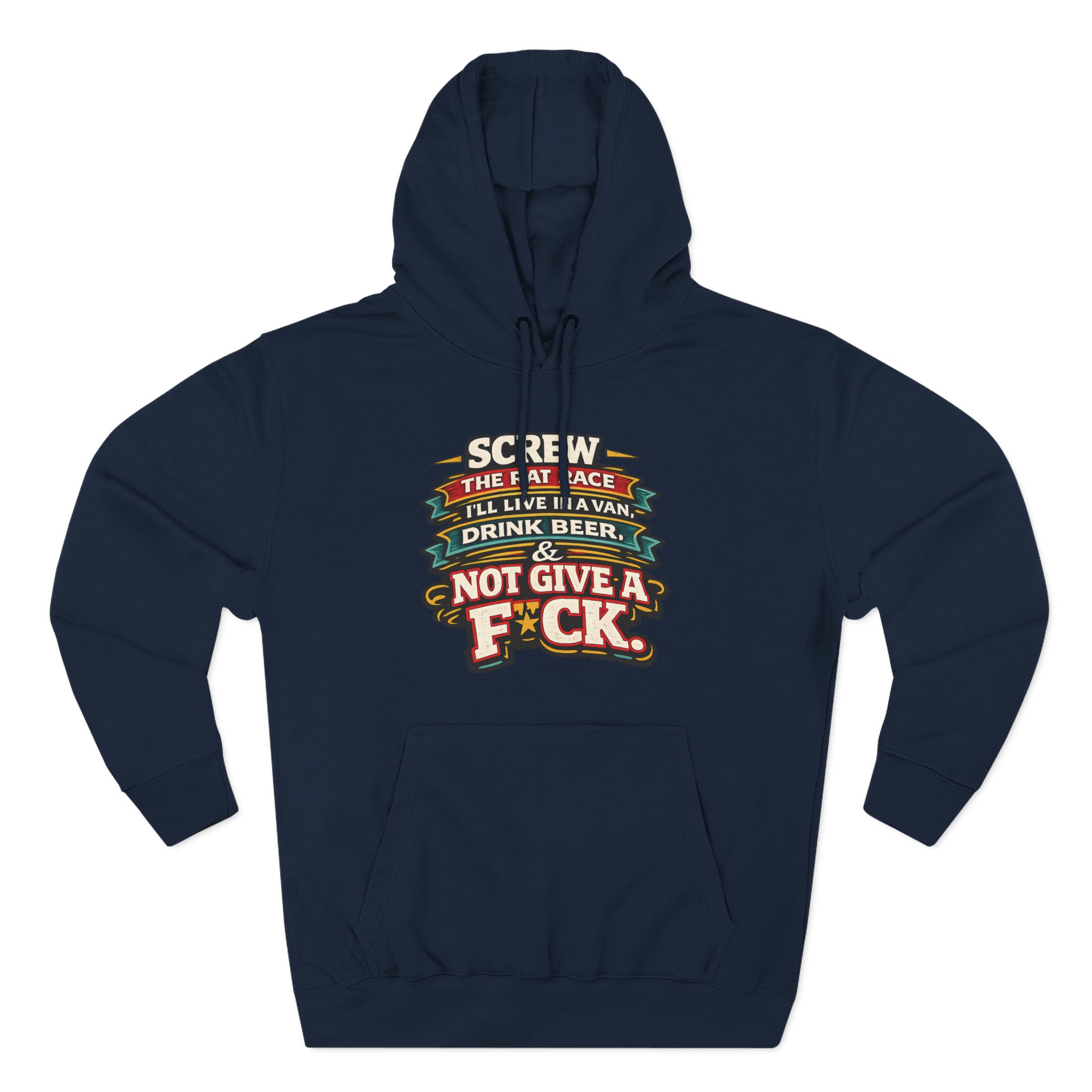 9463819499193462124_2048.jpeg Three-Panel Fleece Hoodie - "Screw The Rat Race" Design F**K-Line
