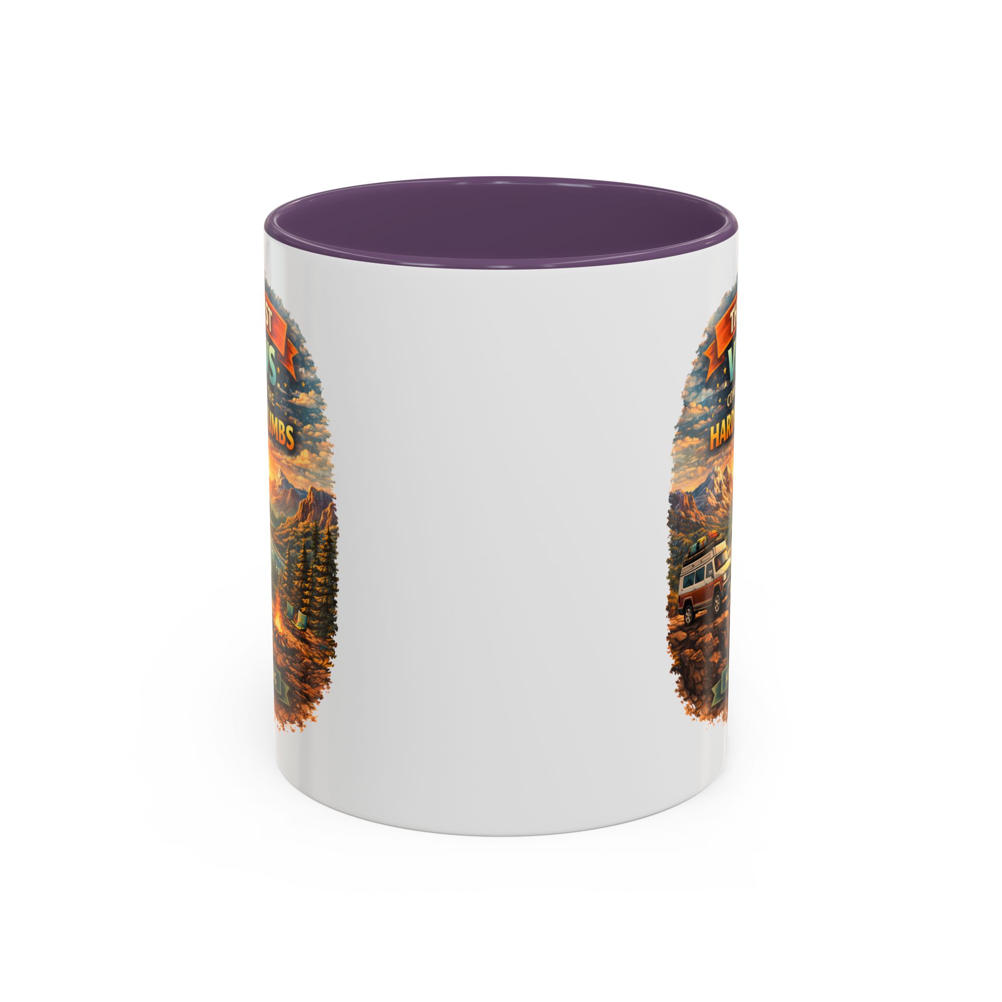 Accent Coffee Mug (11, 15oz) — "The Best Views" Design Scenic-Line