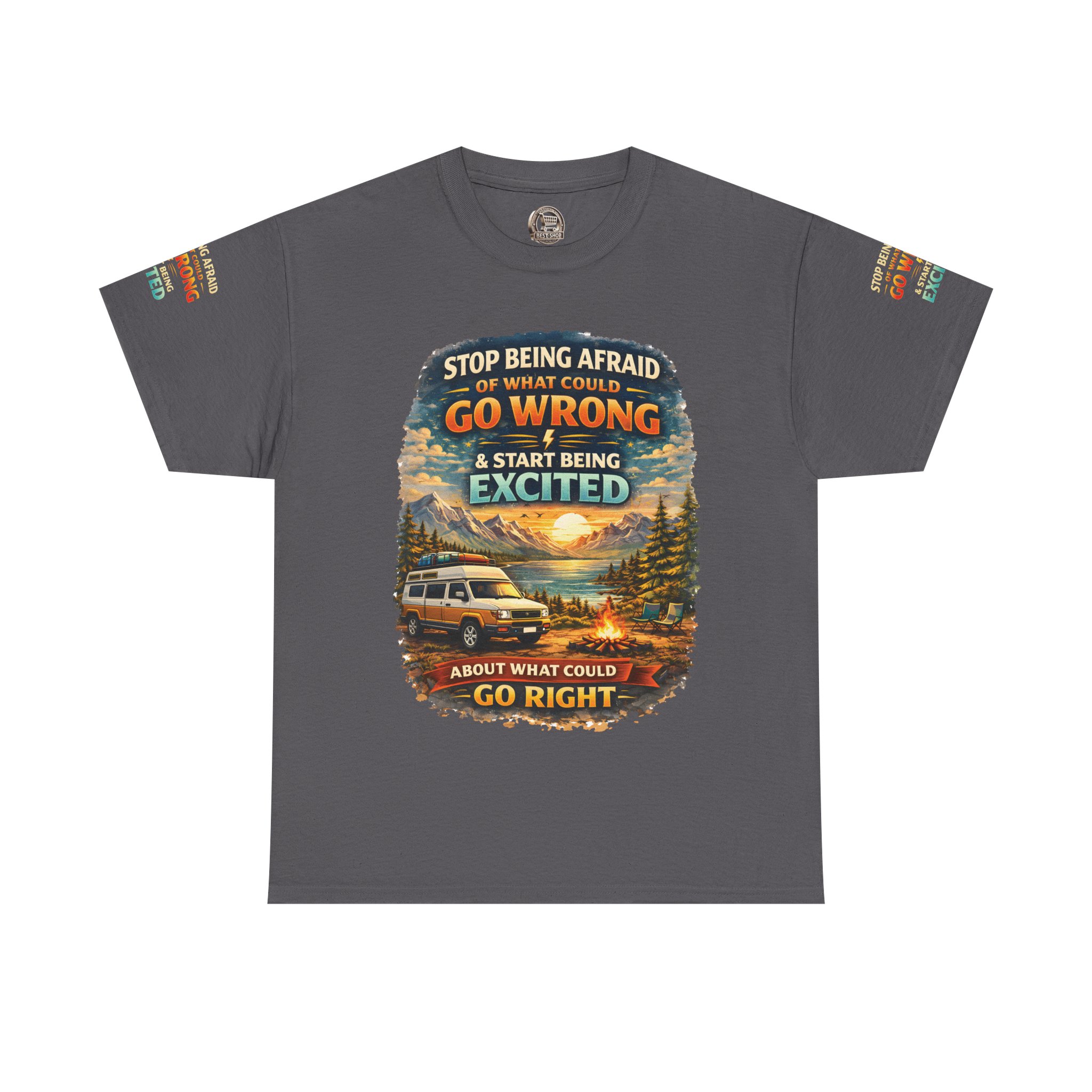 9466981303312299571_2048.jpeg Unisex Heavy Cotton Tee — "Stop Being Afraid Of What Could Go Wrong" Design Scenic-Line