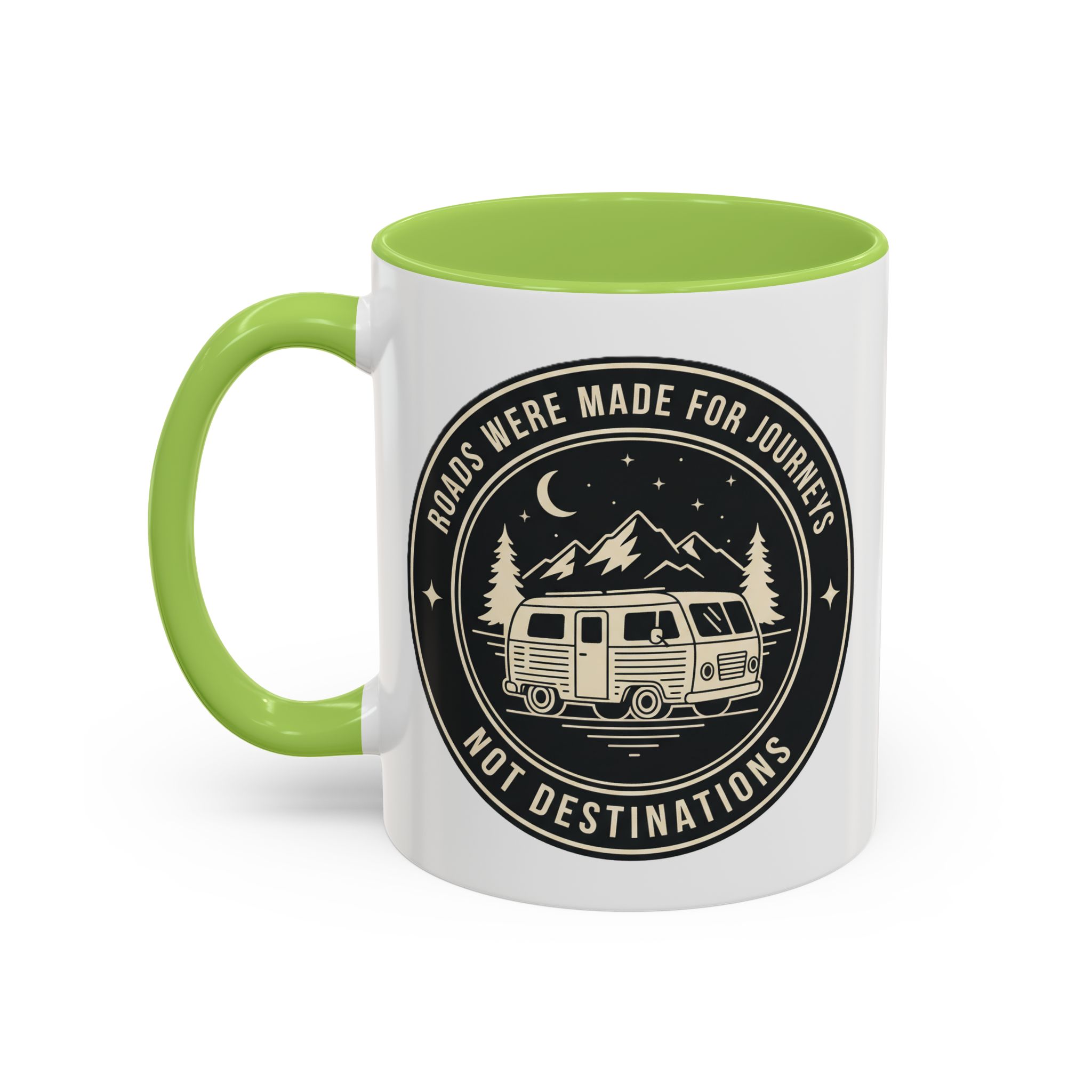 Coffee Mug — 'ROAD WHERE MADE FOR JOURNEYS-NOT DESTINATIONS'  (11/15oz) (Both sides printed)