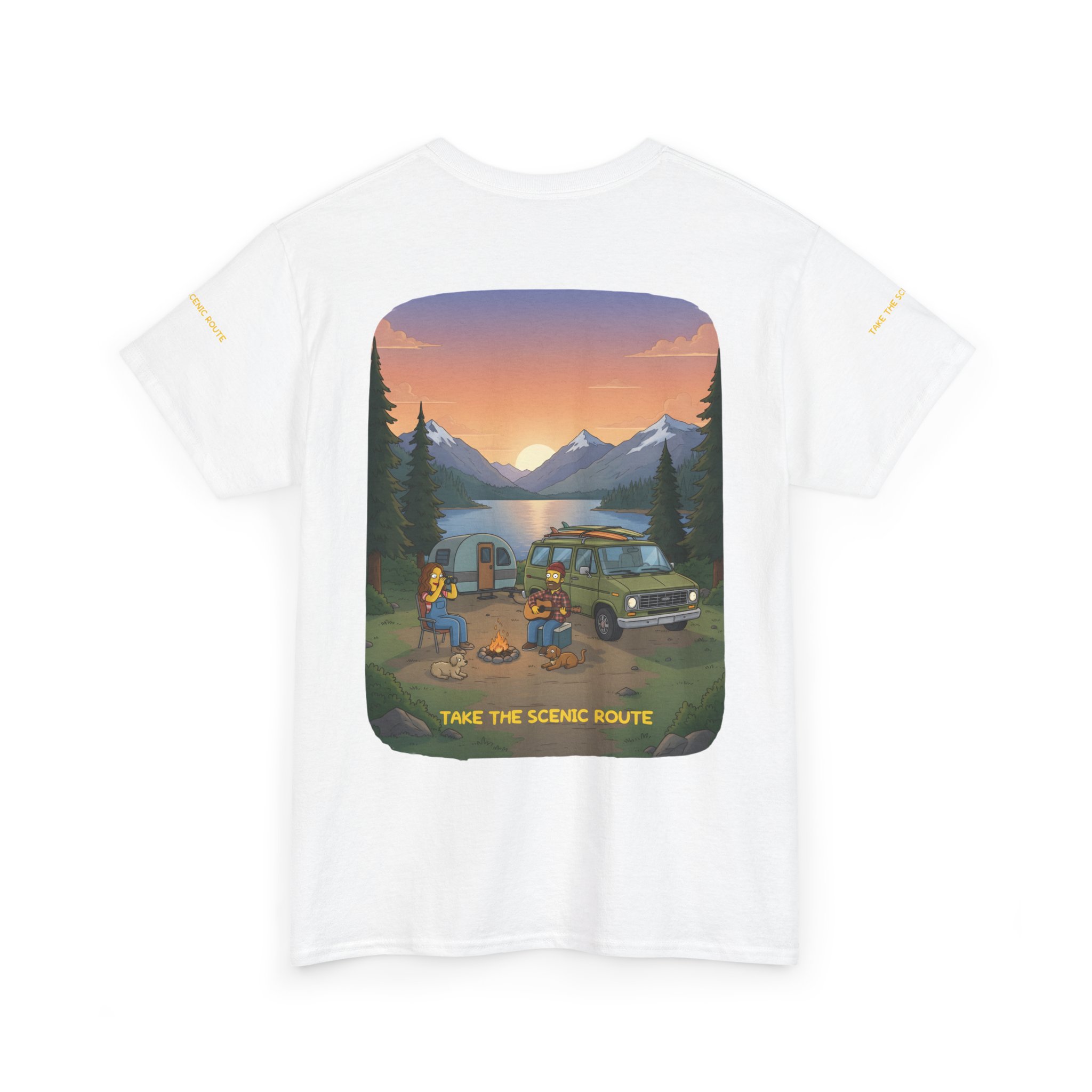 Unisex Heavy Cotton Tee — "Take The Scenic Route" Design Sitcom-Line