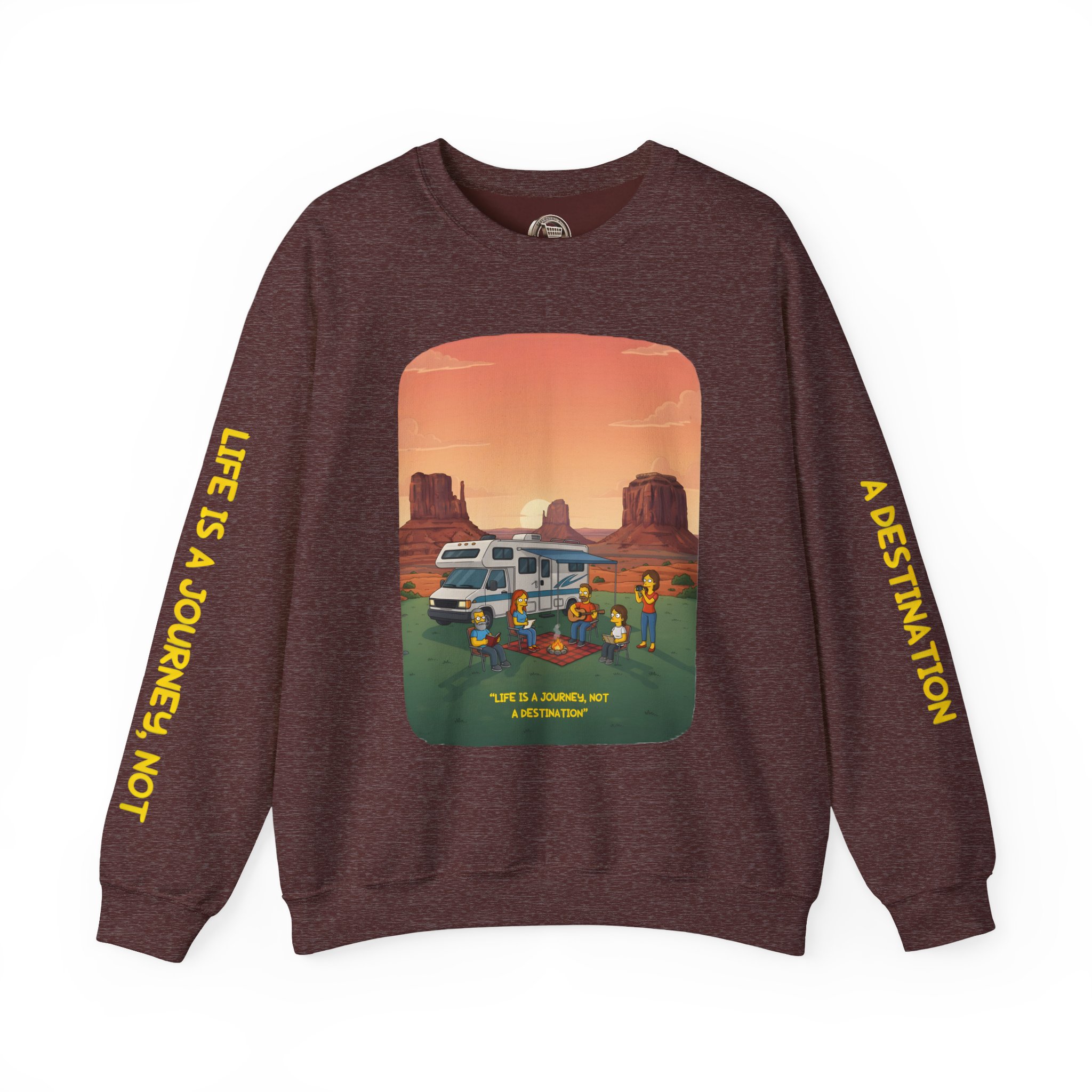 Unisex Heavy Blend™ Crewneck Sweatshirt — "Life Is A Journey-Not A Destination" Design Sitcom-Line