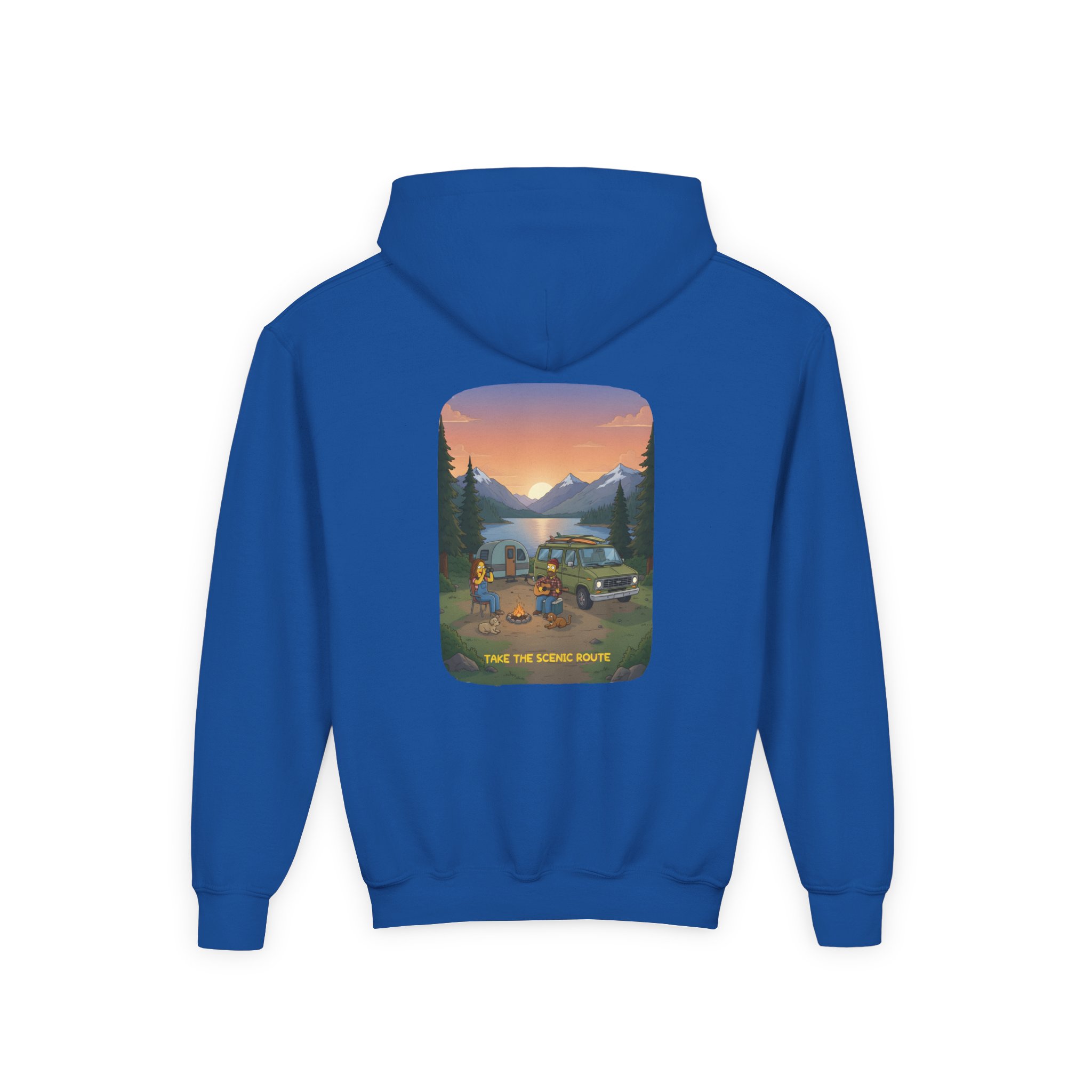 9503244870961669618_2048.jpeg Youth Hoodie(Gildan) – "Take The Scenic Route" (Design Sitcom-Line)
