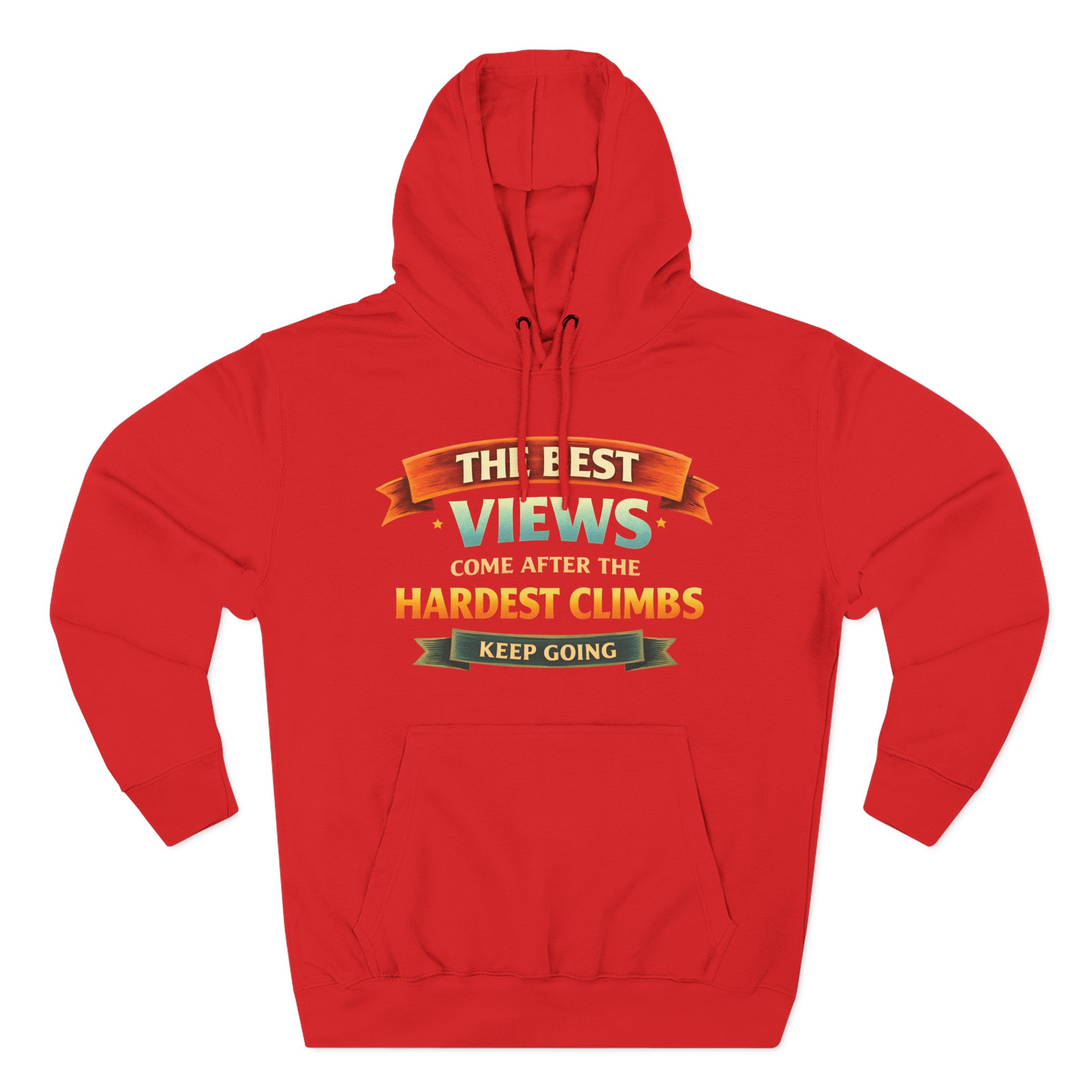 Three-Panel Fleece Hoodie - "The Best Views" Design Scenic-Line